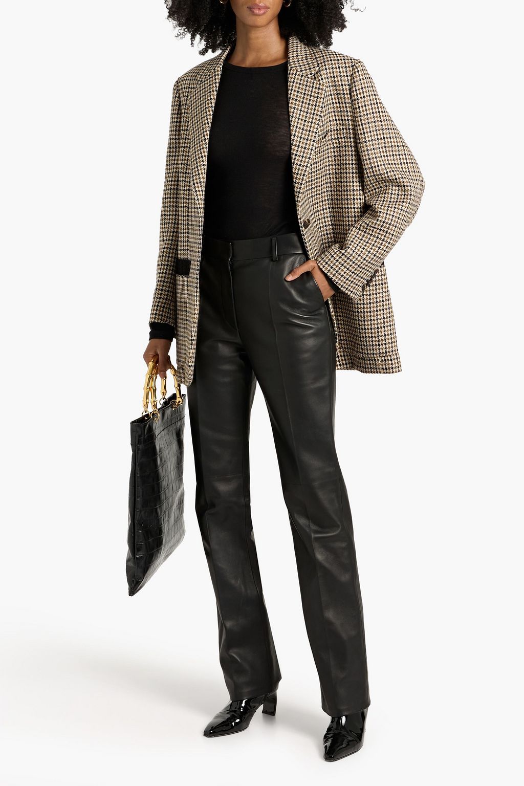 VERONICA DE PIANTE Sebastian houndstooth wool-tweed blazer