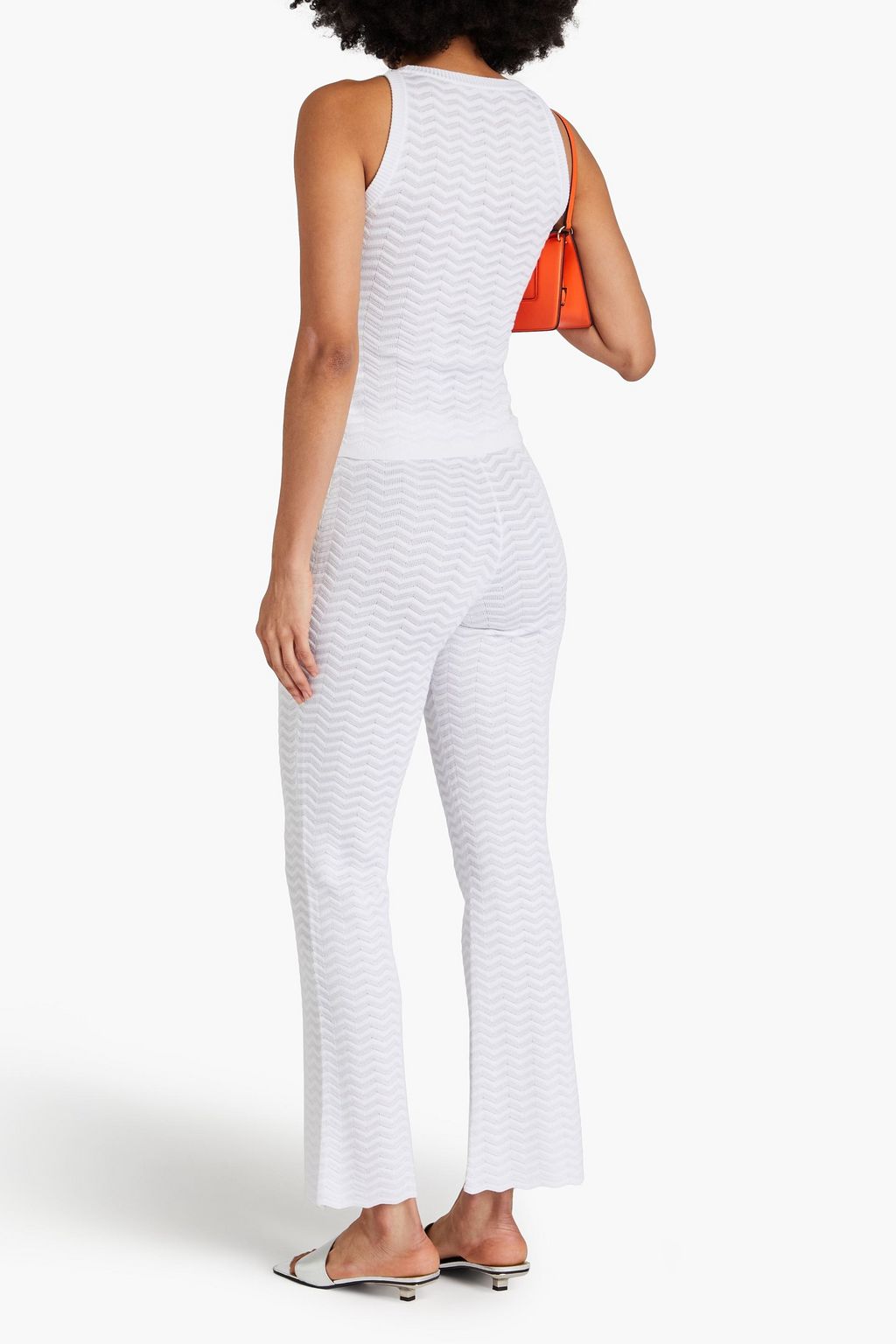 MISSONI 크로셰 니트 코튼 혼방 플레어 팬츠