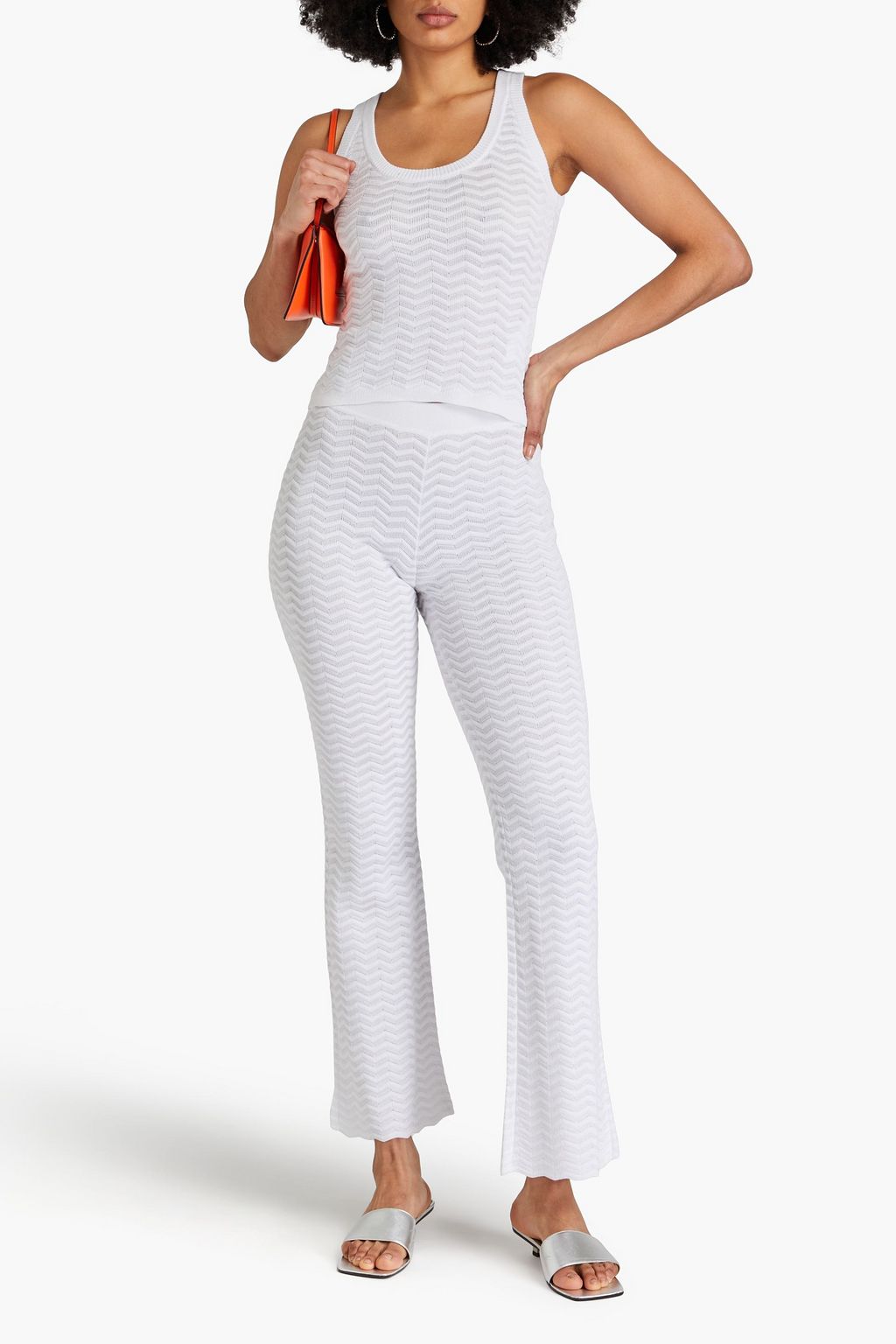 MISSONI 크로셰 니트 코튼 혼방 플레어 팬츠