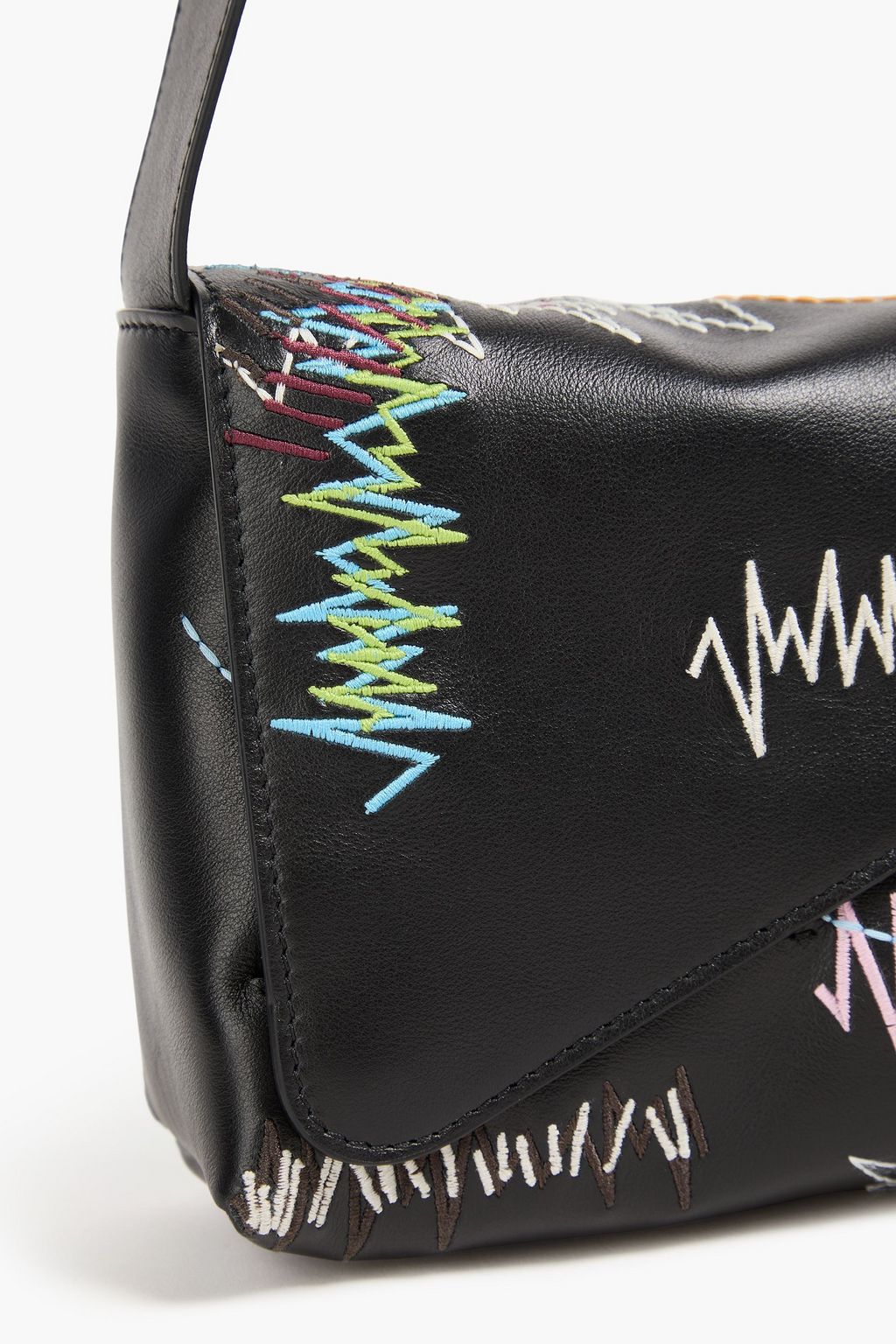 WANDLER حقيبة كتف "أوسكار باجيت" من الجلد بتصميم مطرّز