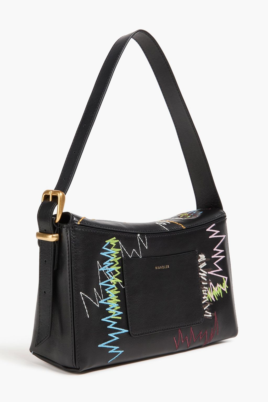 WANDLER حقيبة كتف "أوسكار باجيت" من الجلد بتصميم مطرّز