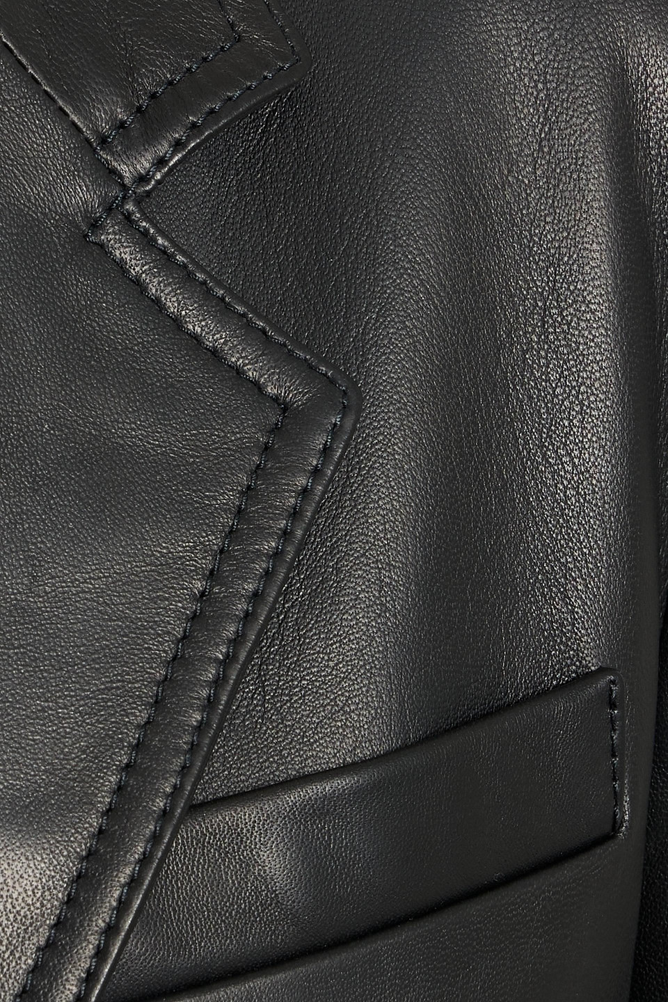Veronica De Piante Stephanie Leather Coat In Black
