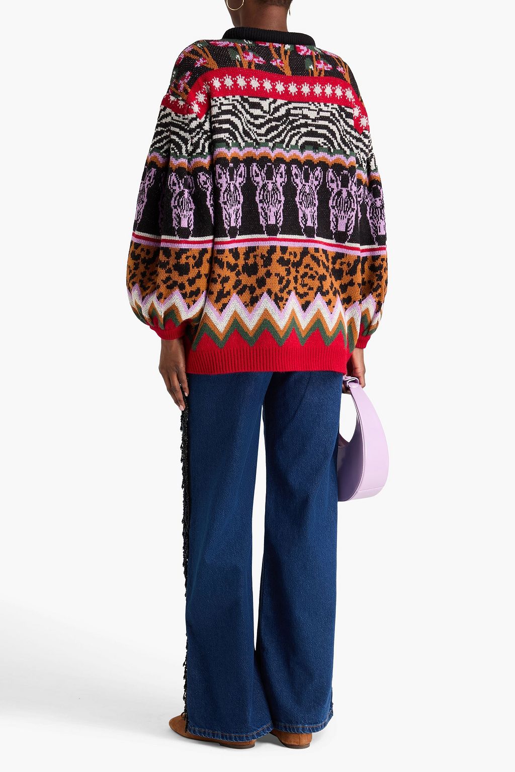 FARM RIO Jacquard-knit sweater