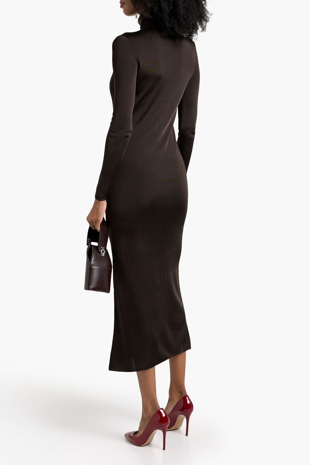 VERONICA DE PIANTE Viola stretch-knit turtleneck midi dress