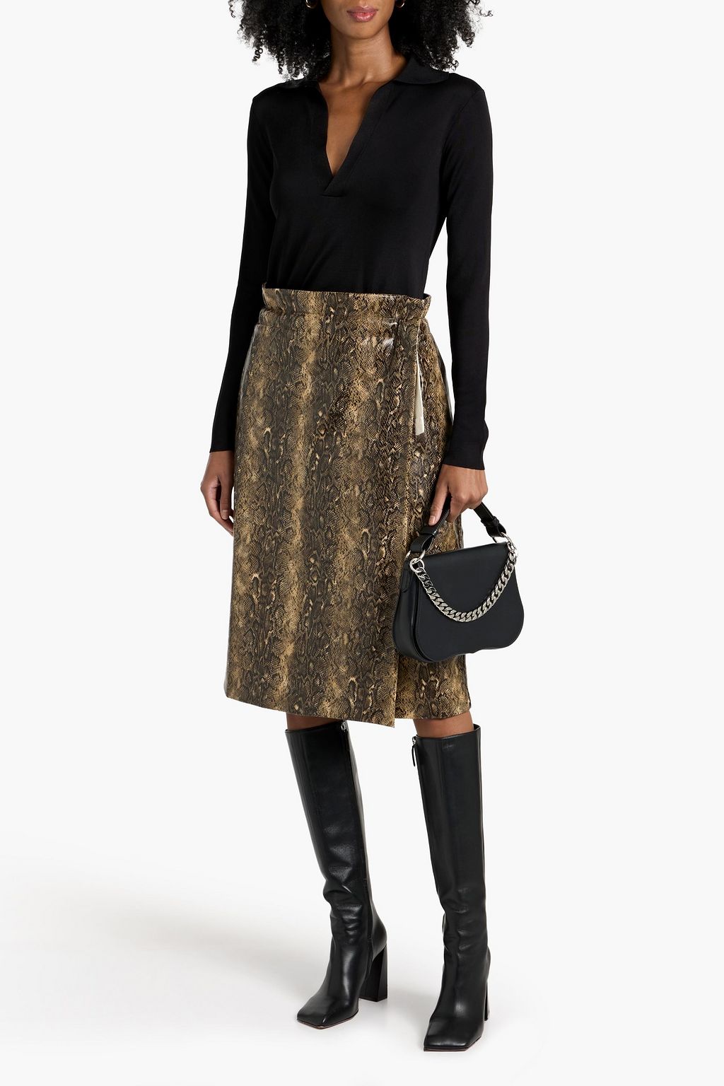 VERONICA DE PIANTE Ada stretch-knit polo sweater