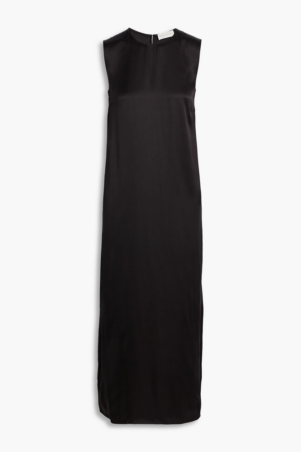 Veronica De Piante Alessia Washed-silk Midi Dress In Black