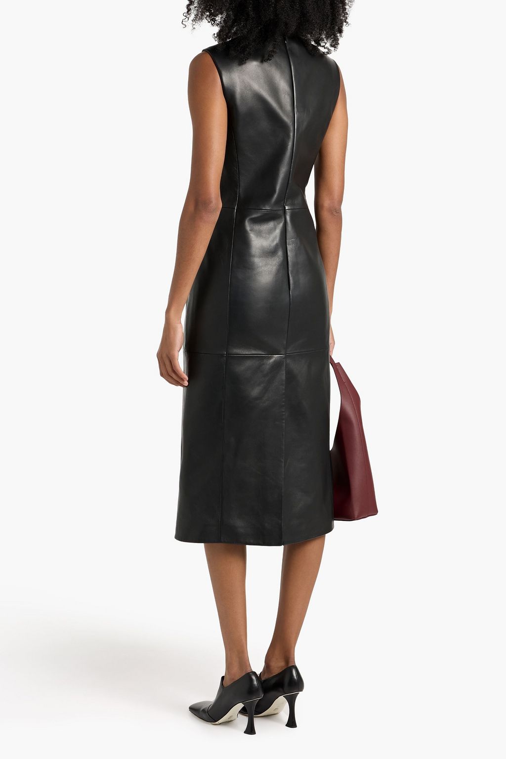 VERONICA DE PIANTE Grace leather midi dress