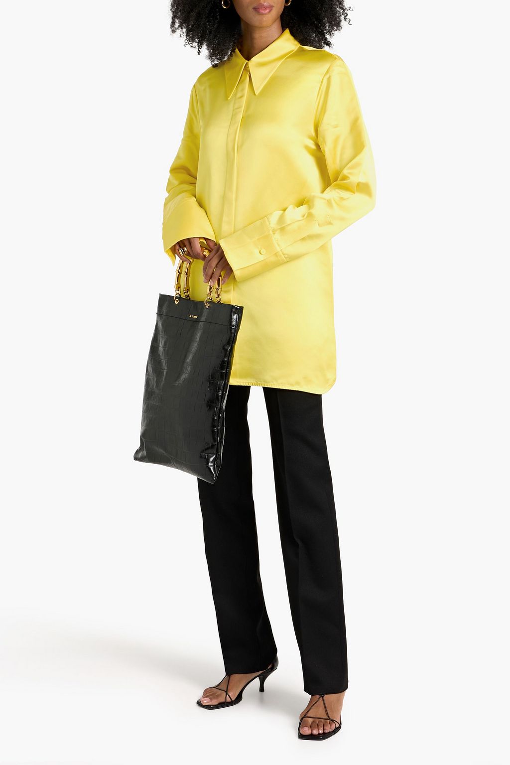 JIL SANDER Cupro-blend satin shirt