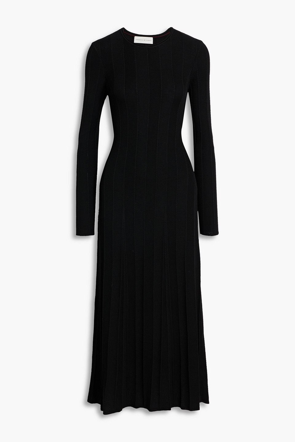 Veronica De Piante Anais Wool Midi Dress In Black