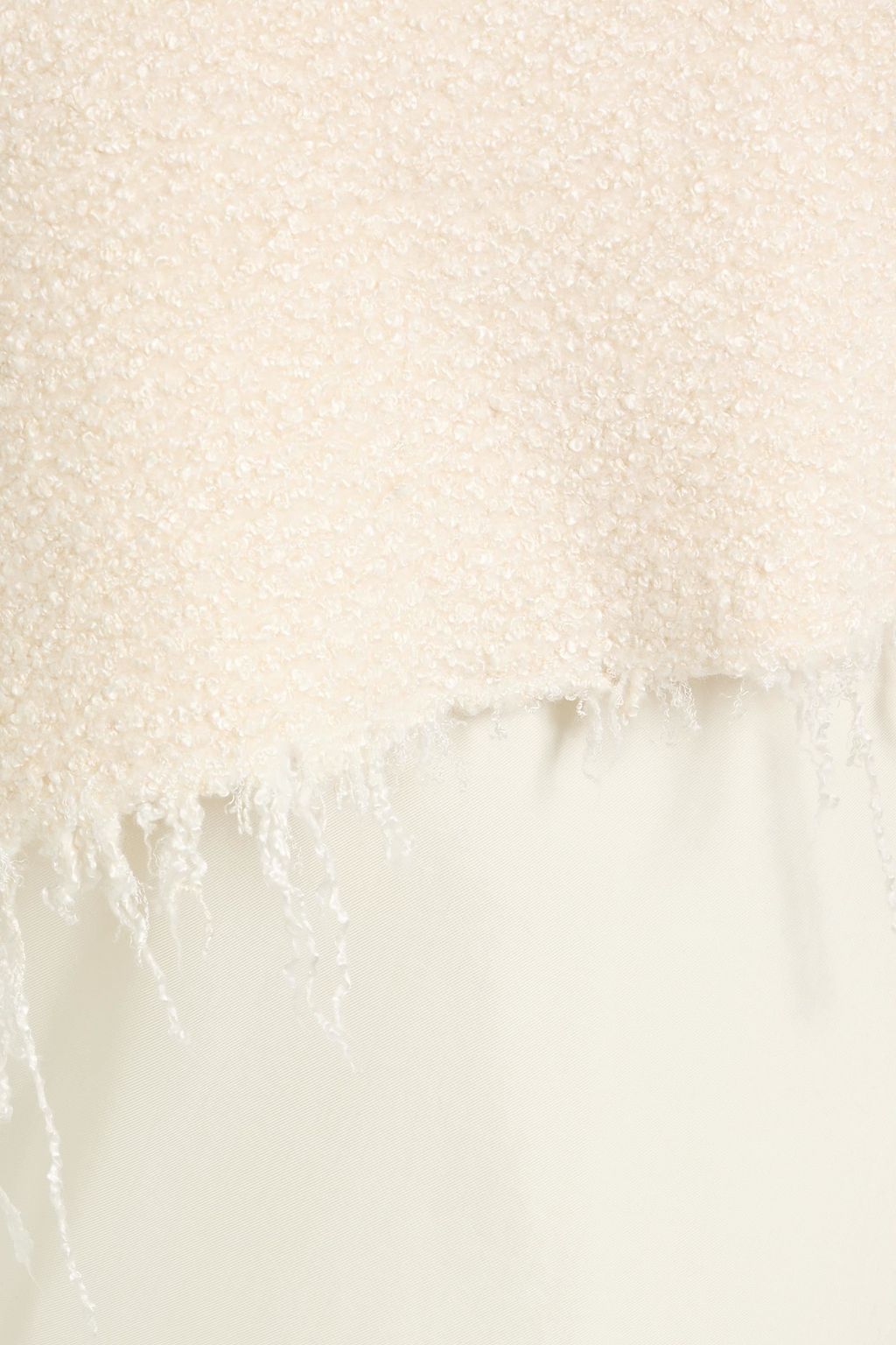 JIL SANDER Frayed layered tweed and satin maxi slip dress