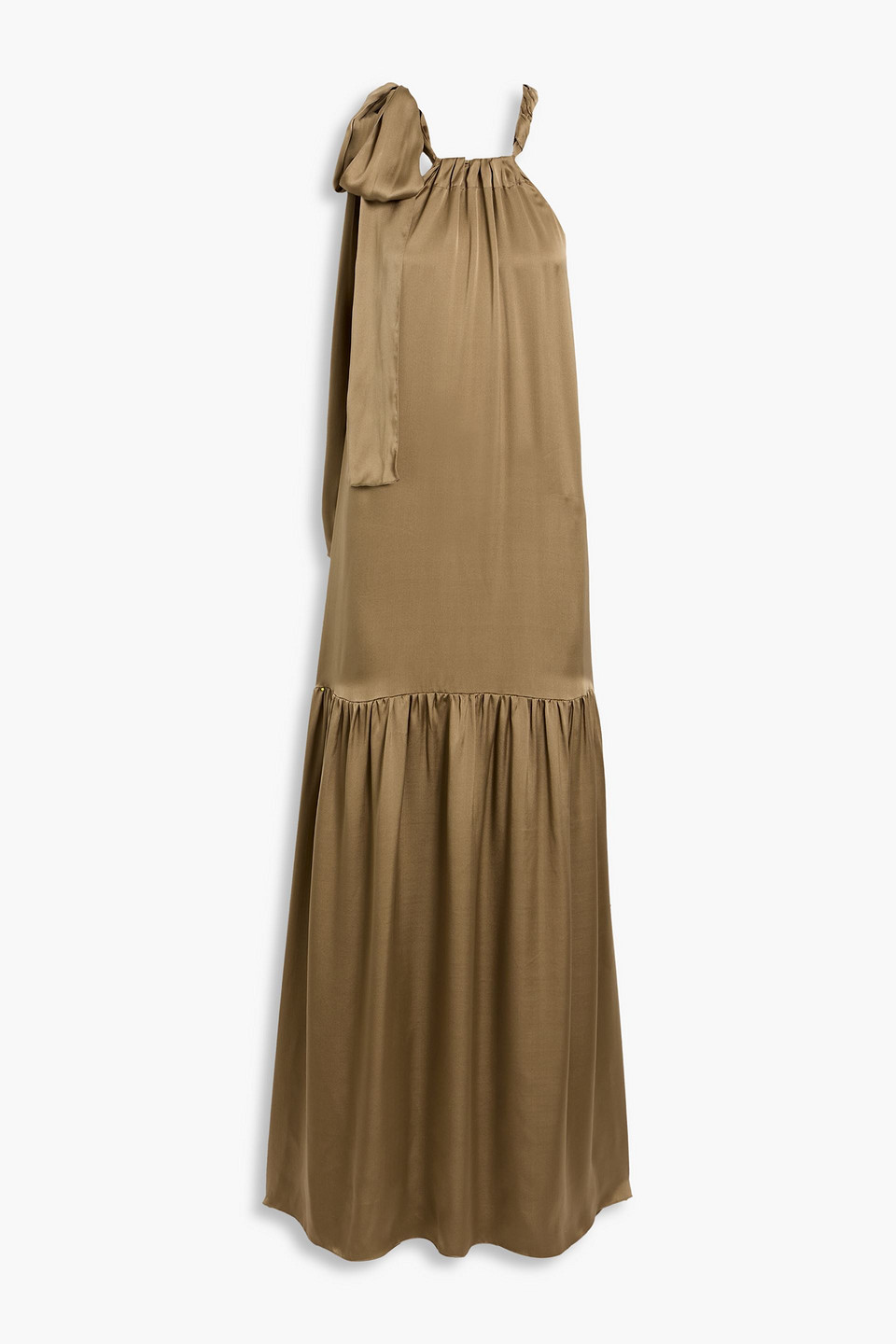 Veronica De Piante Harper Silk-charmeuse Maxi Dress In Brown