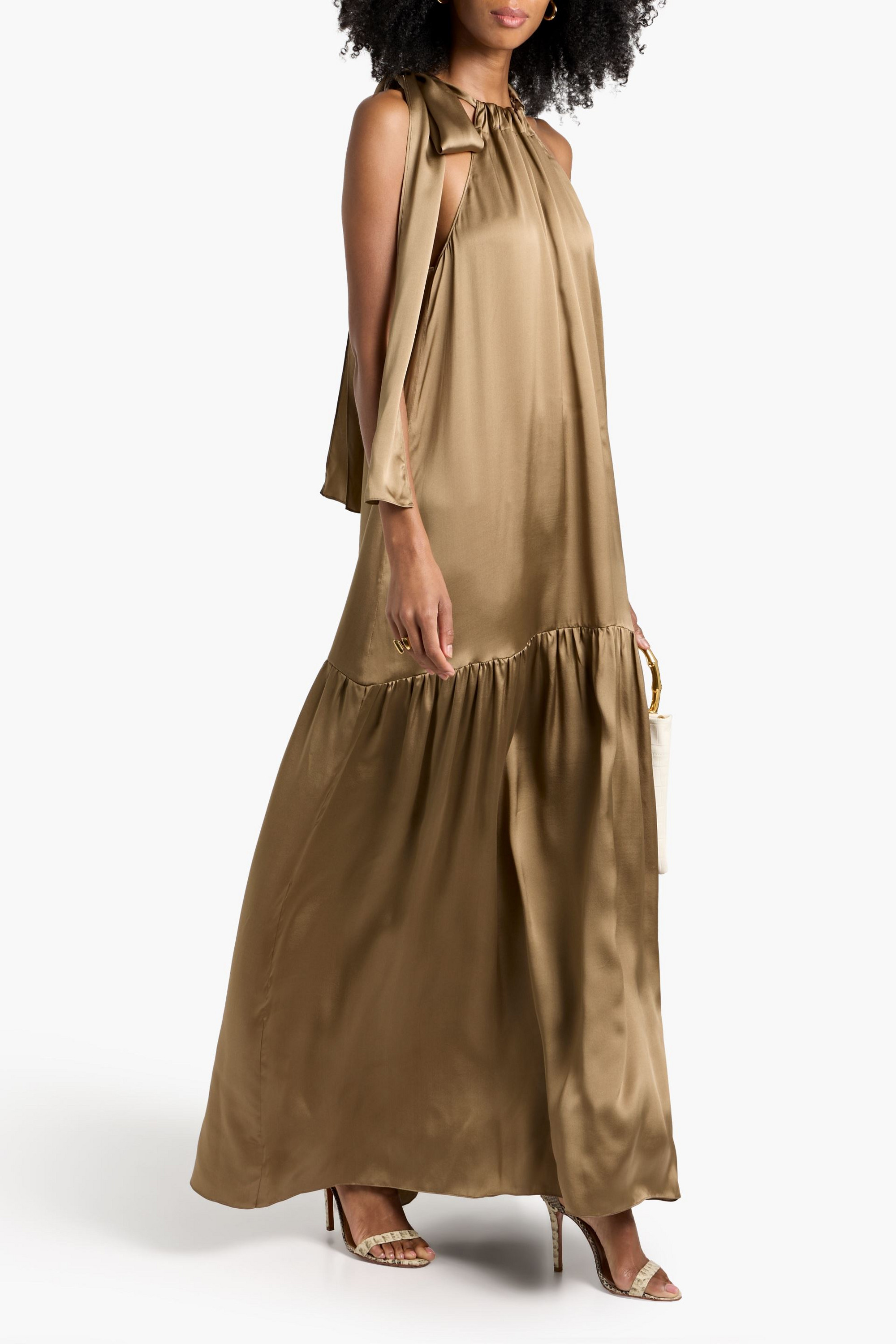 Veronica De Piante Harper silk-charmeuse maxi dress
