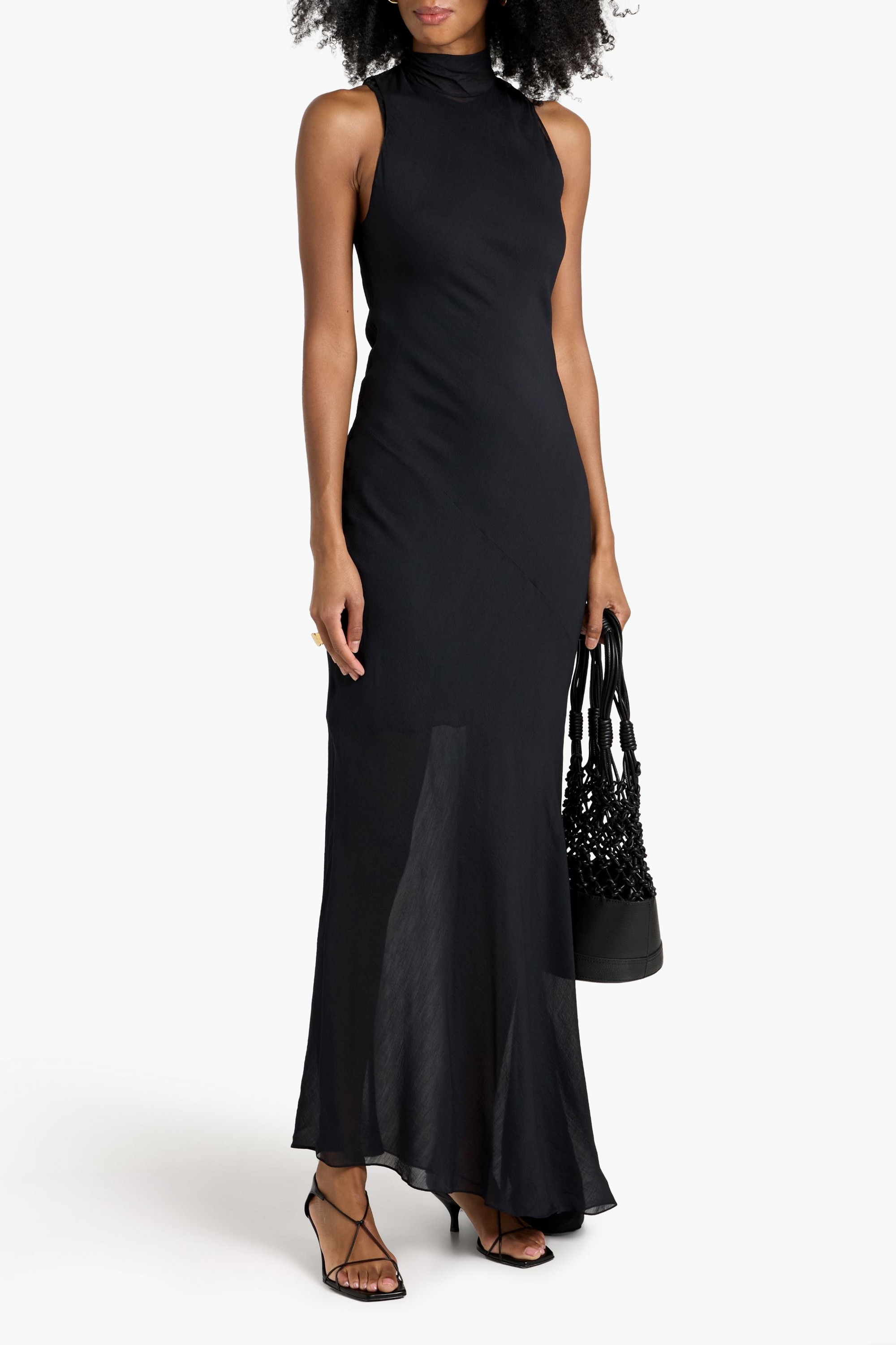 Veronica De Piante Christy wool and silk-blend georgette gown