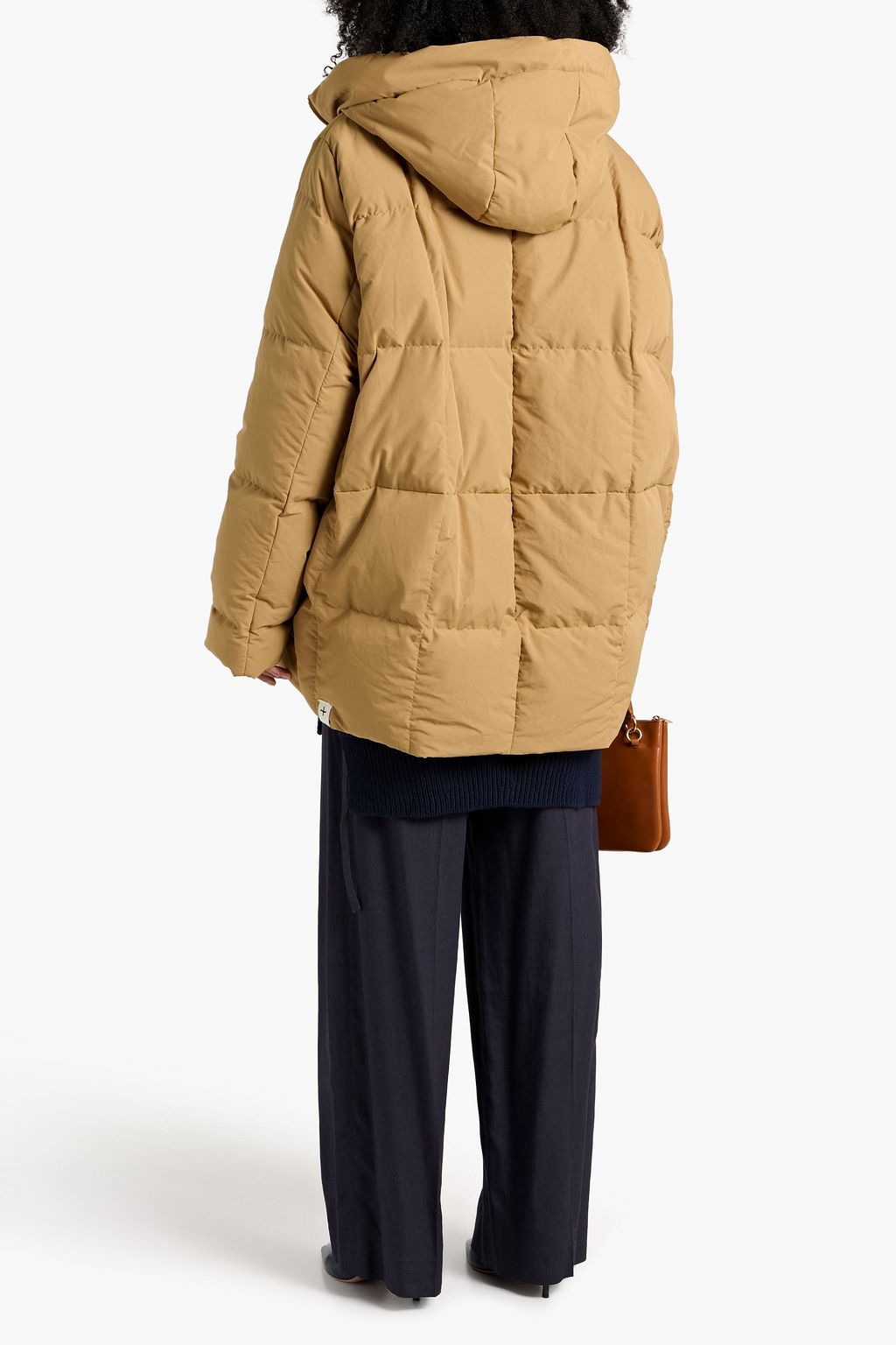 JIL SANDER Quilted shell hooded down coat