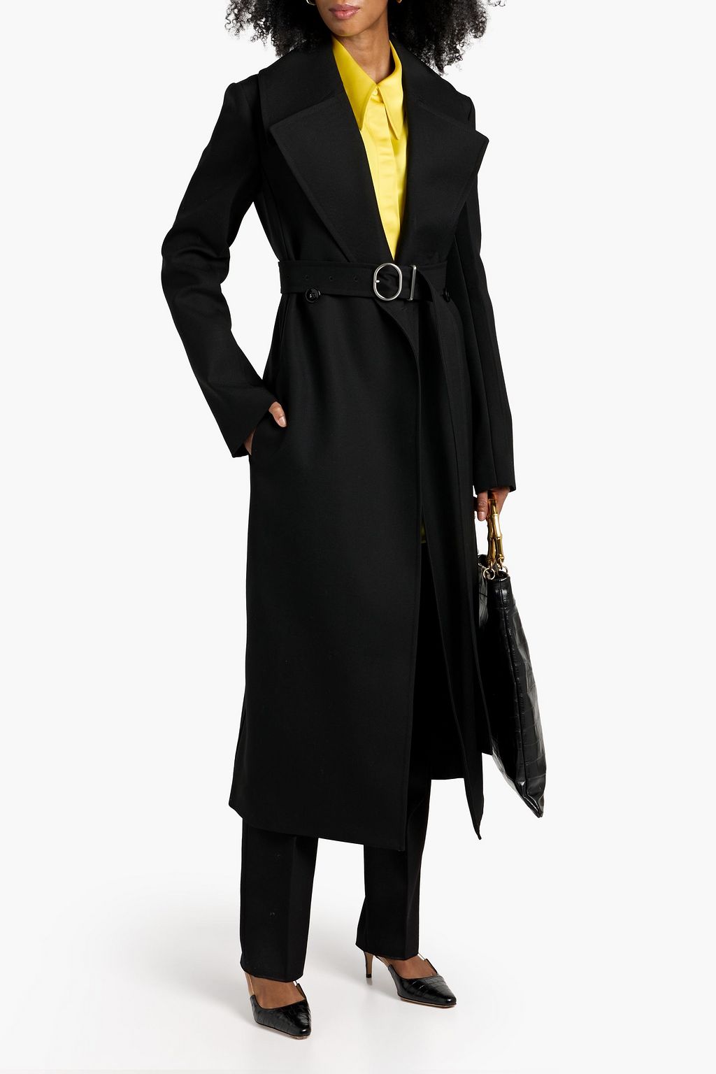 JIL SANDER Belted wool-twill trench coat