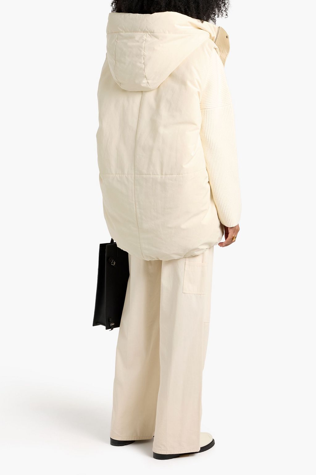 JIL SANDER Quilted shell hooded down vest