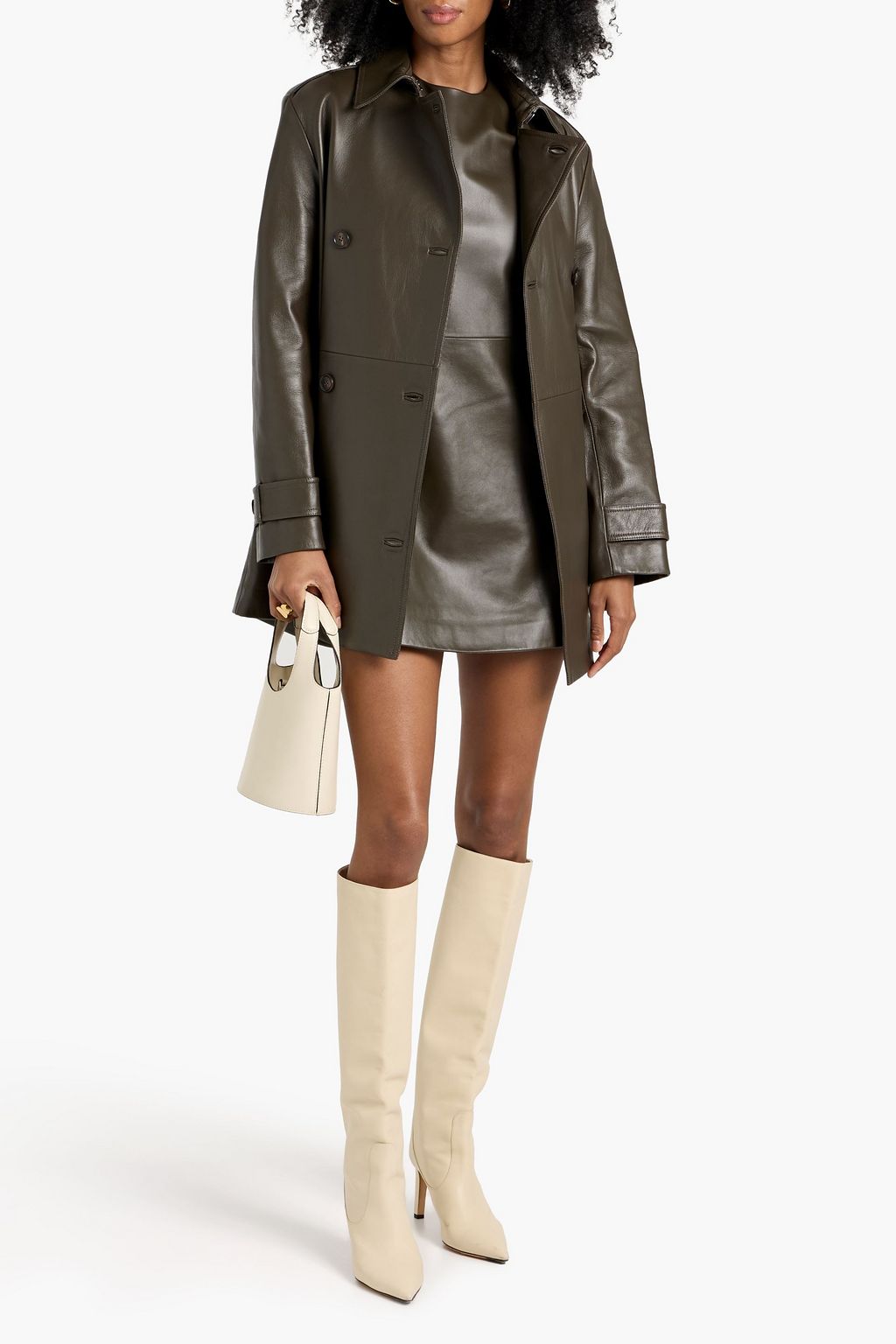 VERONICA DE PIANTE Charlotte double-breasted leather trench coat