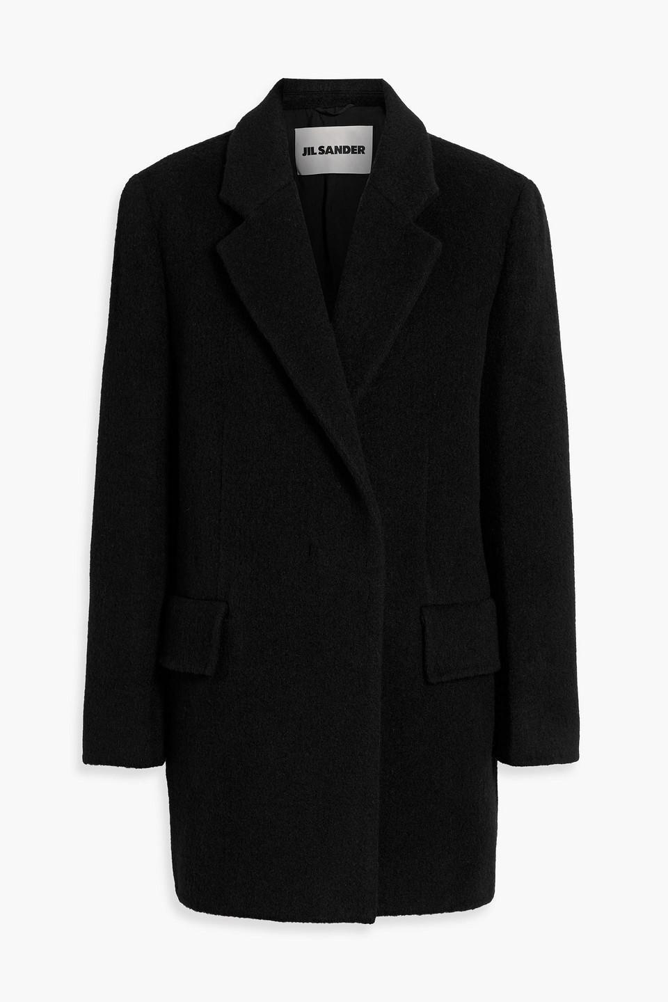 Jil Sander Brushed Wool-blend Coat In Black