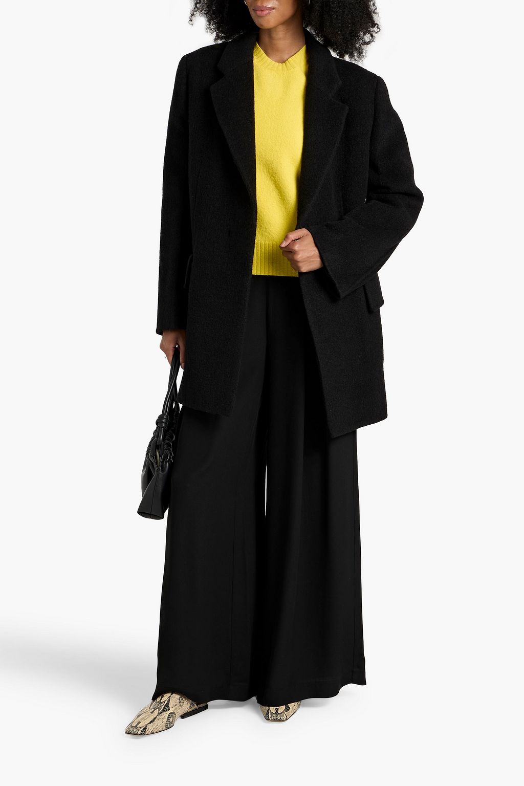 JIL SANDER Brushed wool-blend coat