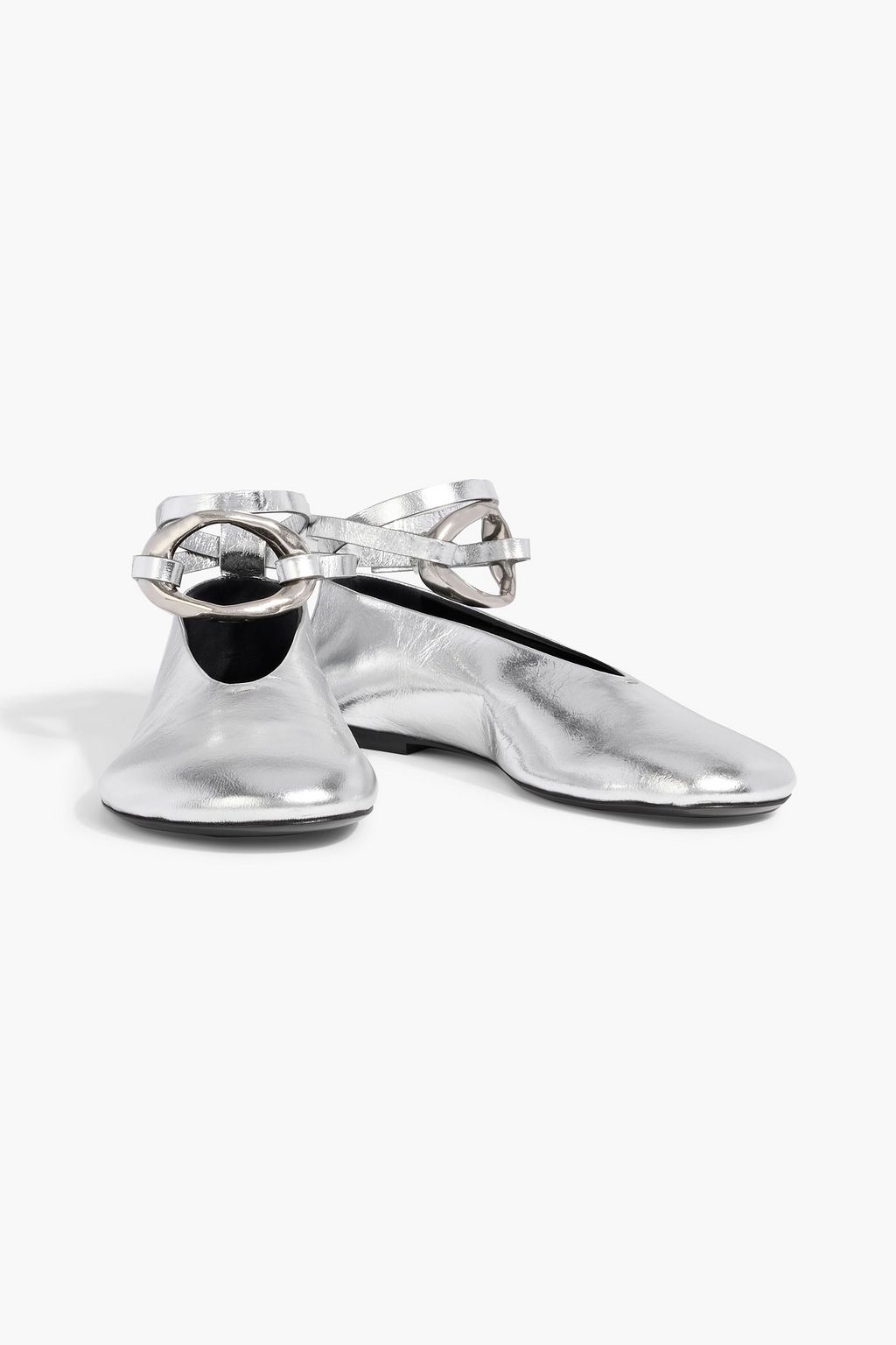 JIL SANDER Metallic leather ballet flats