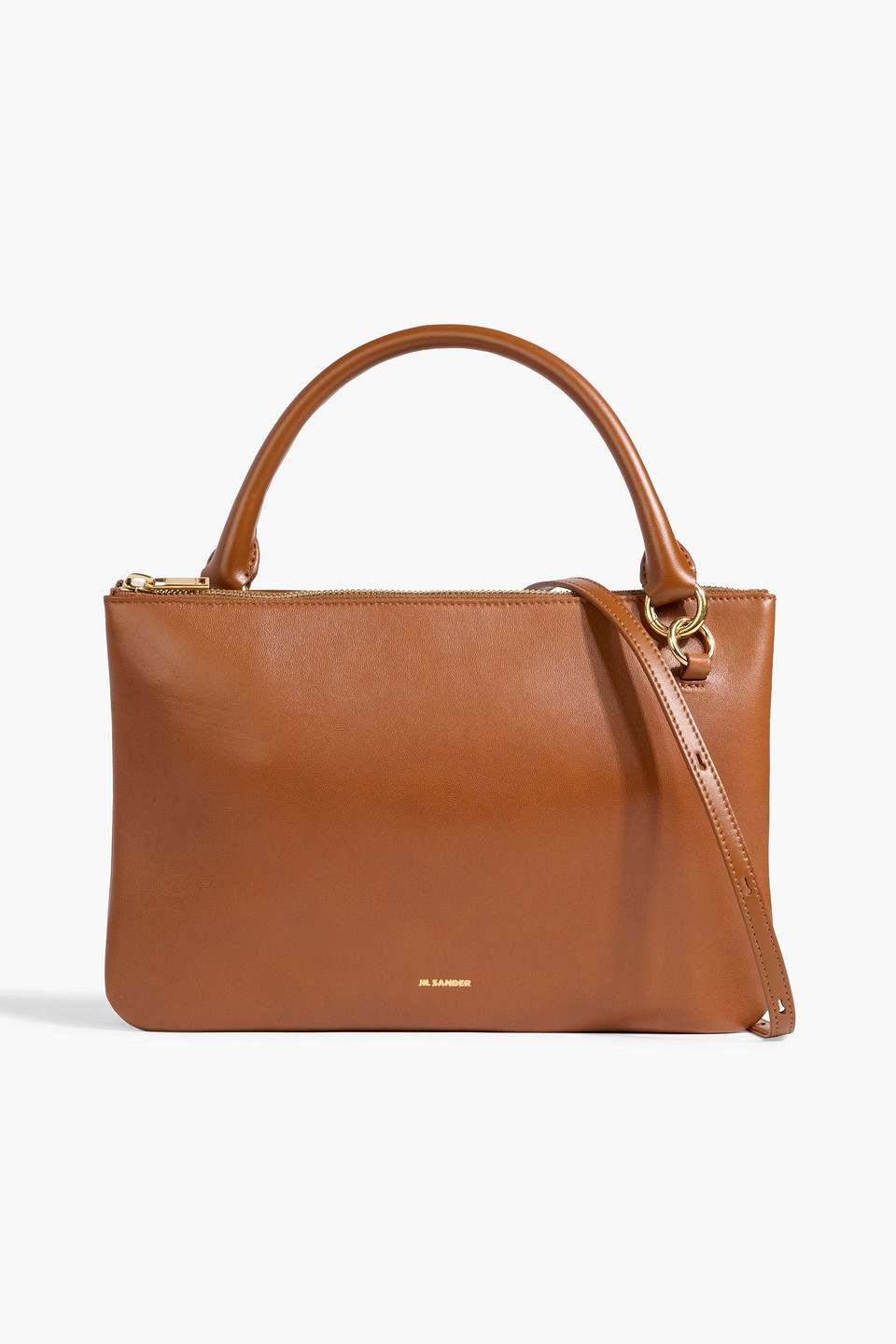 jil sander - leather shoulder bag - brown - onesize
