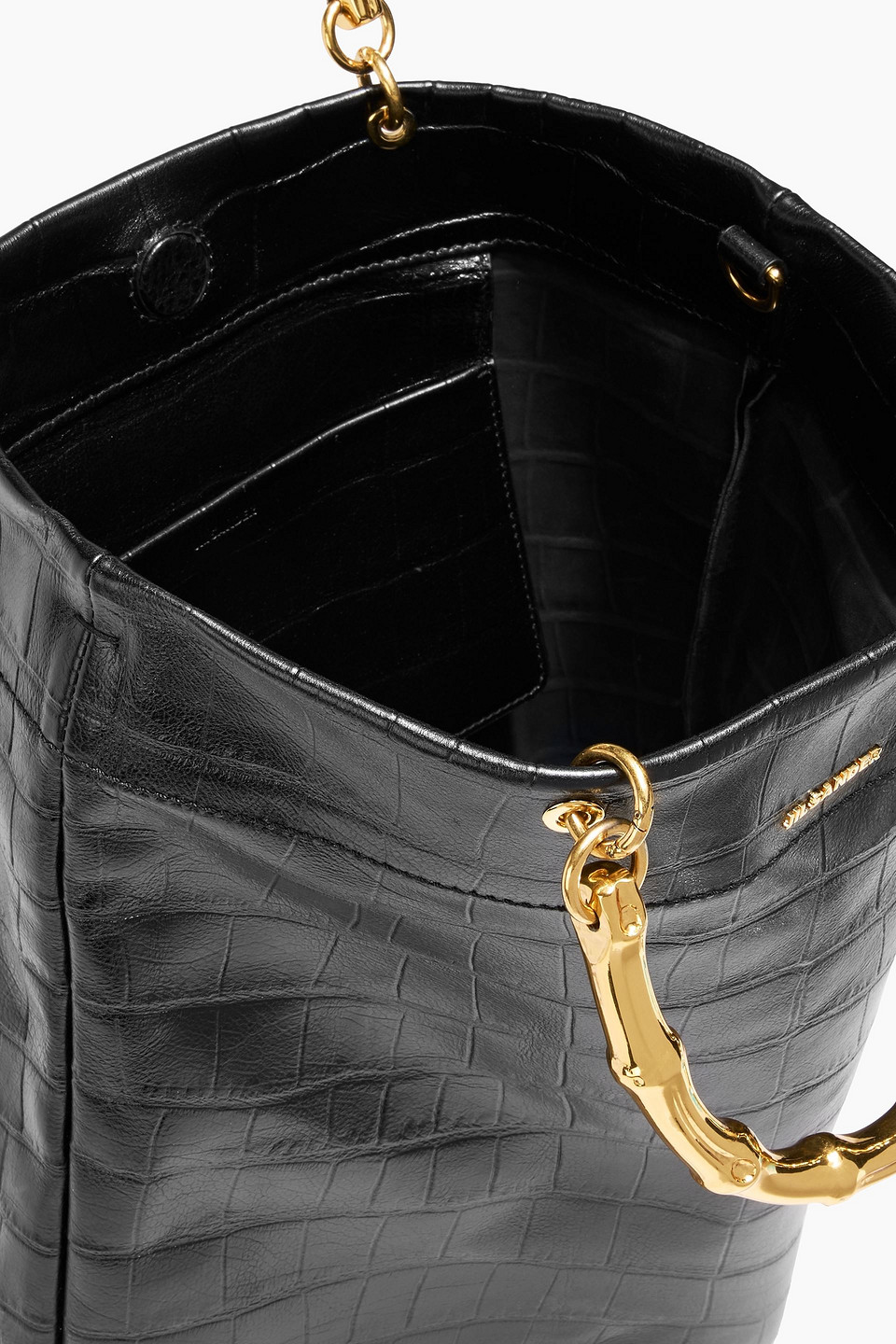 Jil Sander Croc-effect Leather Tote In Black