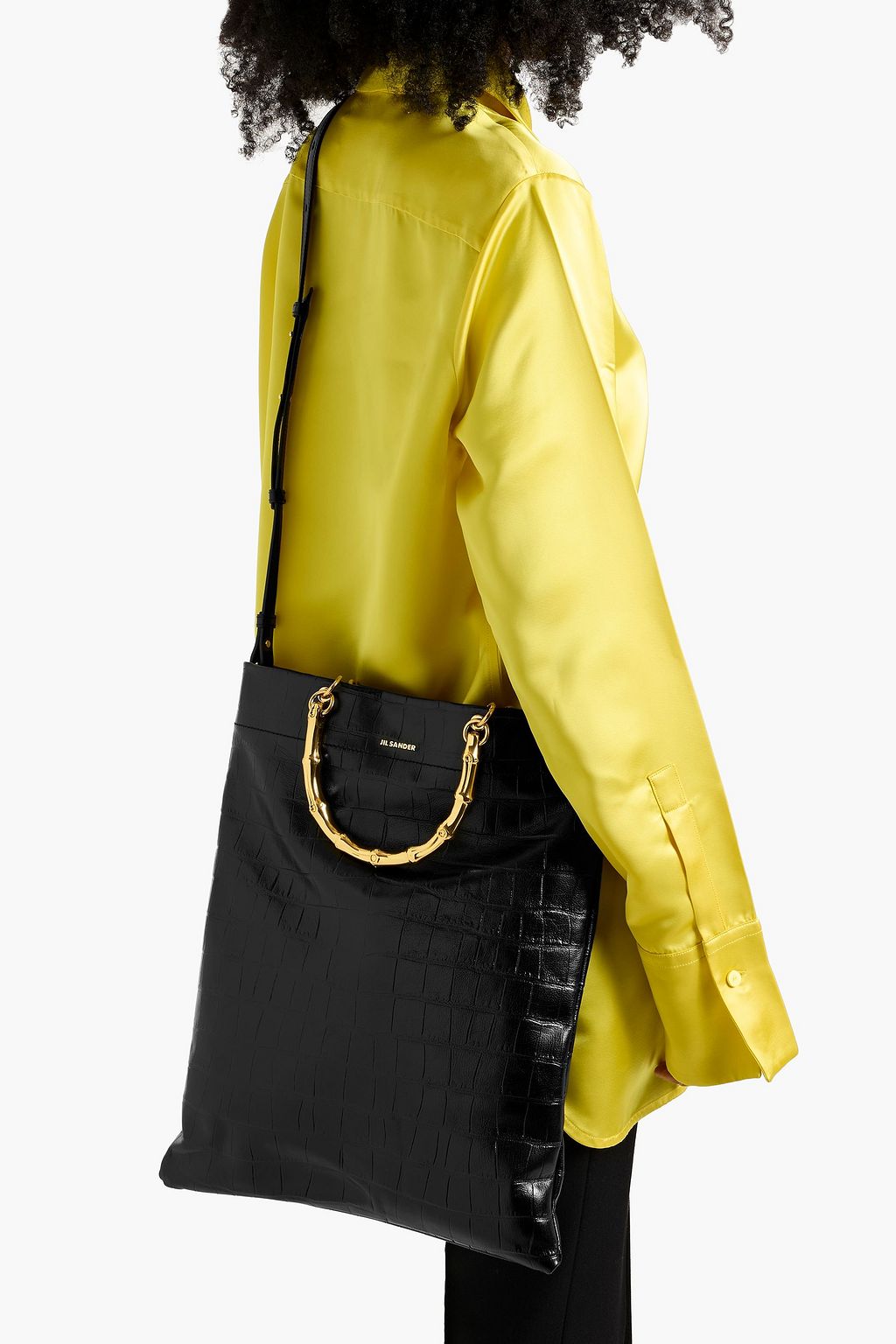 JIL SANDER Croc-effect leather tote