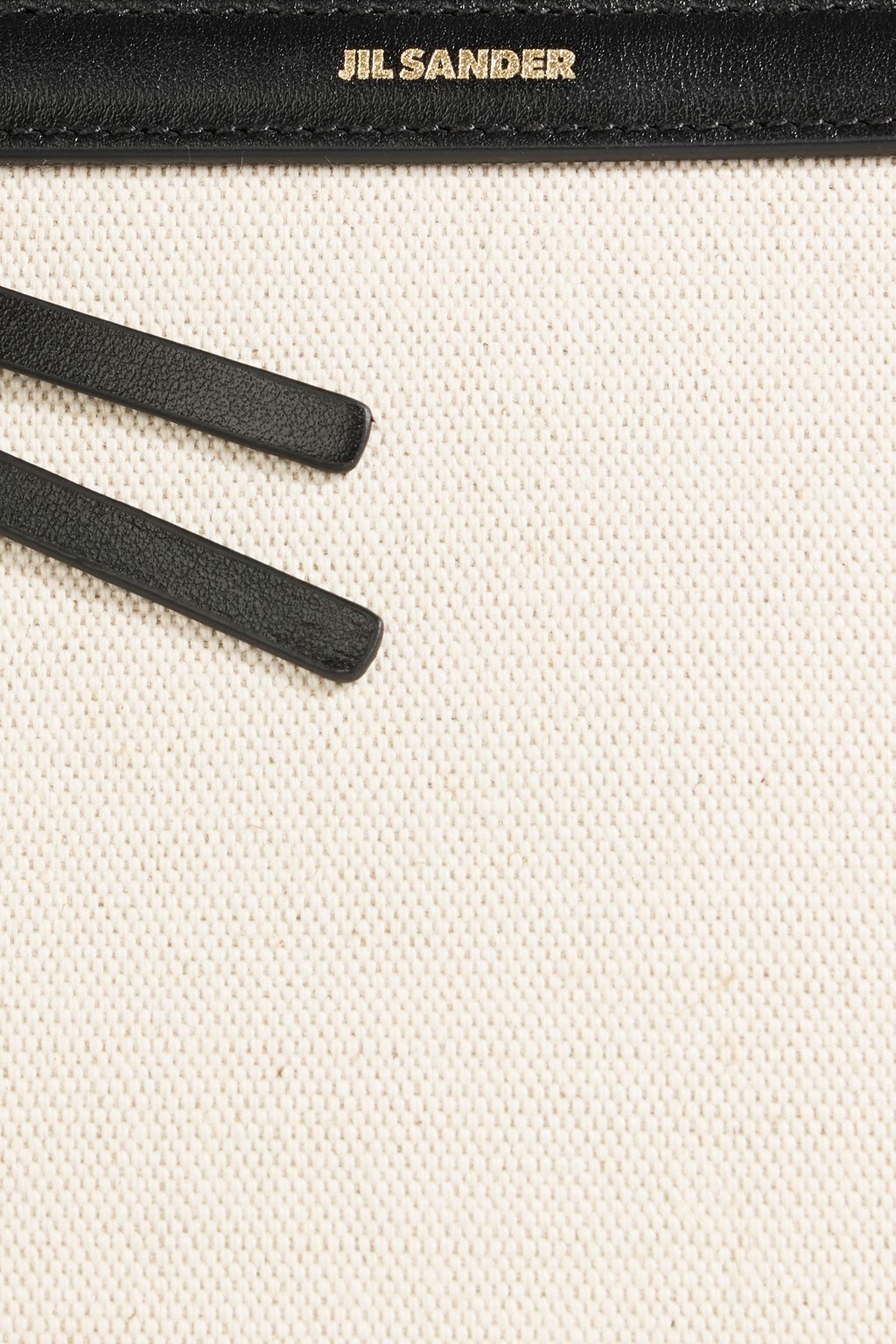 JIL SANDER Leather and canvas shoulder bag