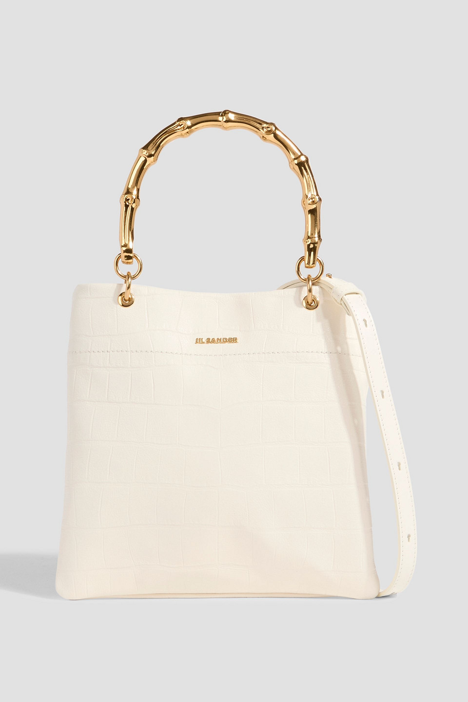 Jil Sander Croc-effect Leather Tote In White
