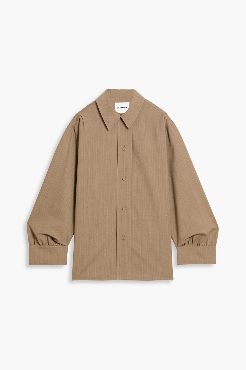 Jil Sander Wool-jacquard Shirt In Brown