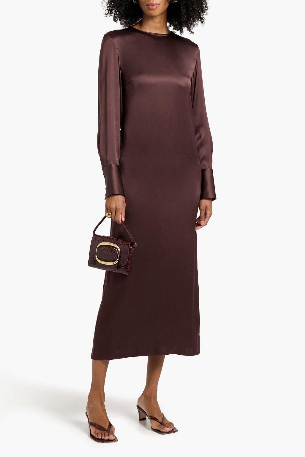 VERONICA DE PIANTE Riya washed-silk midi dress