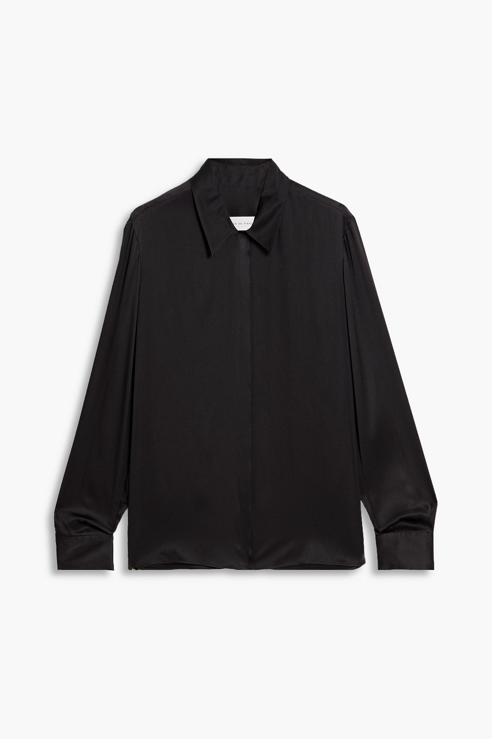 Veronica De Piante Camille Washed-silk Shirt In Black
