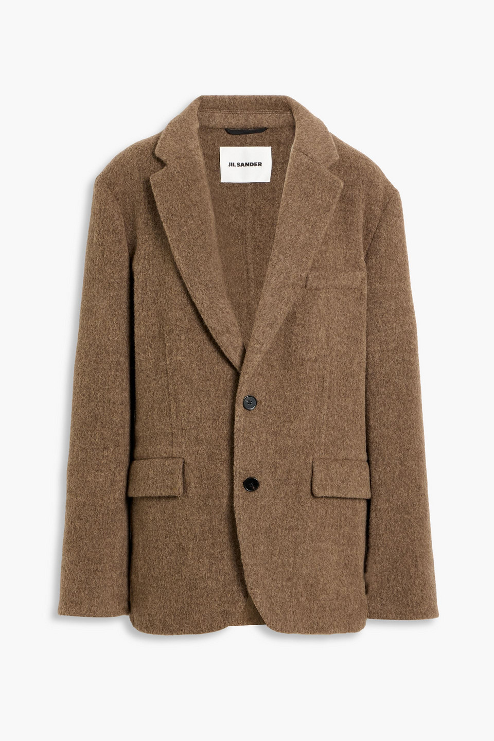 Jil Sander Brushed Wool-blend Blazer In Brown