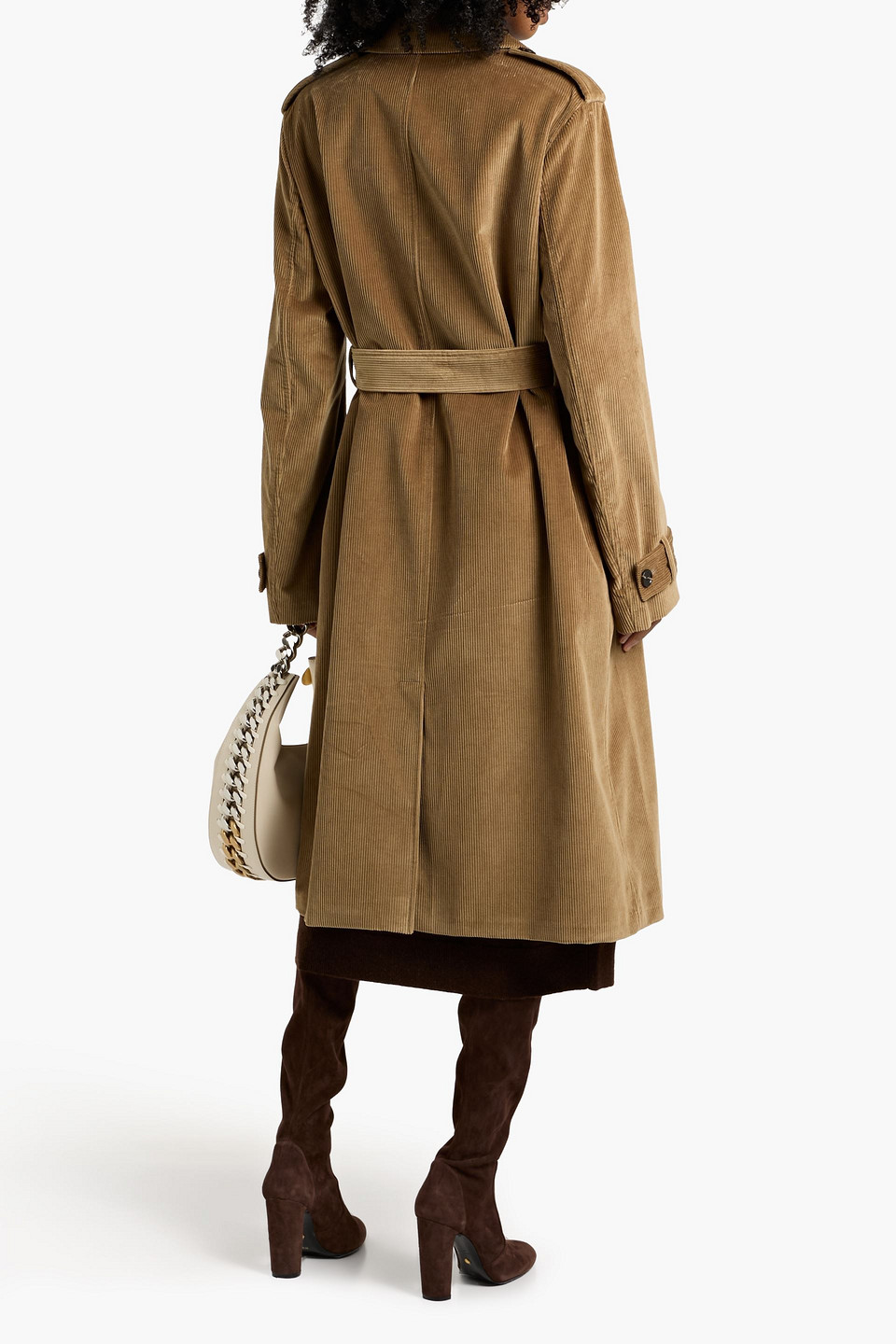 Veronica De Piante Bella Cotton-corduroy Trench Coat In Brown