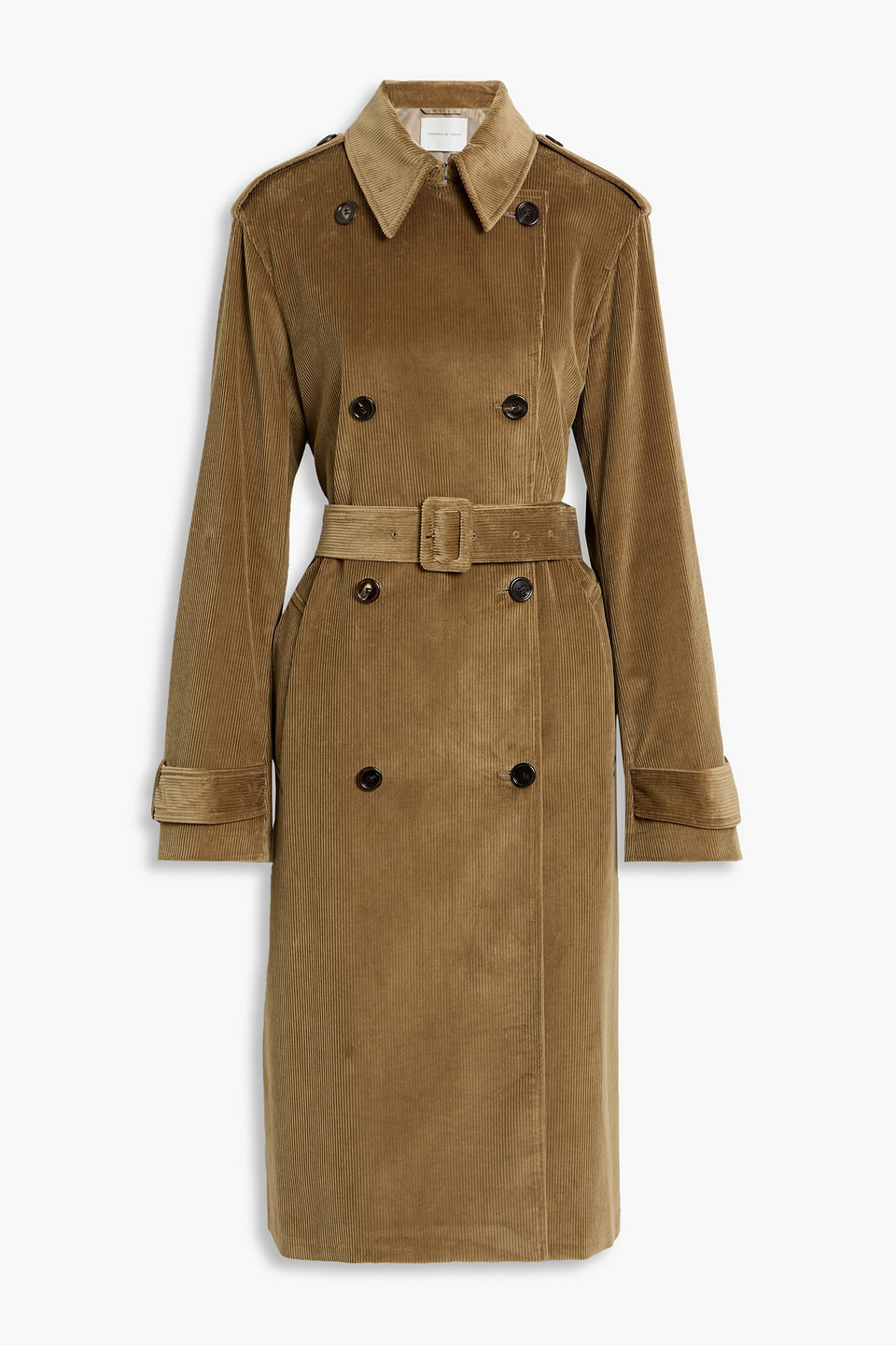 Veronica De Piante Bella Cotton-corduroy Trench Coat In Brown