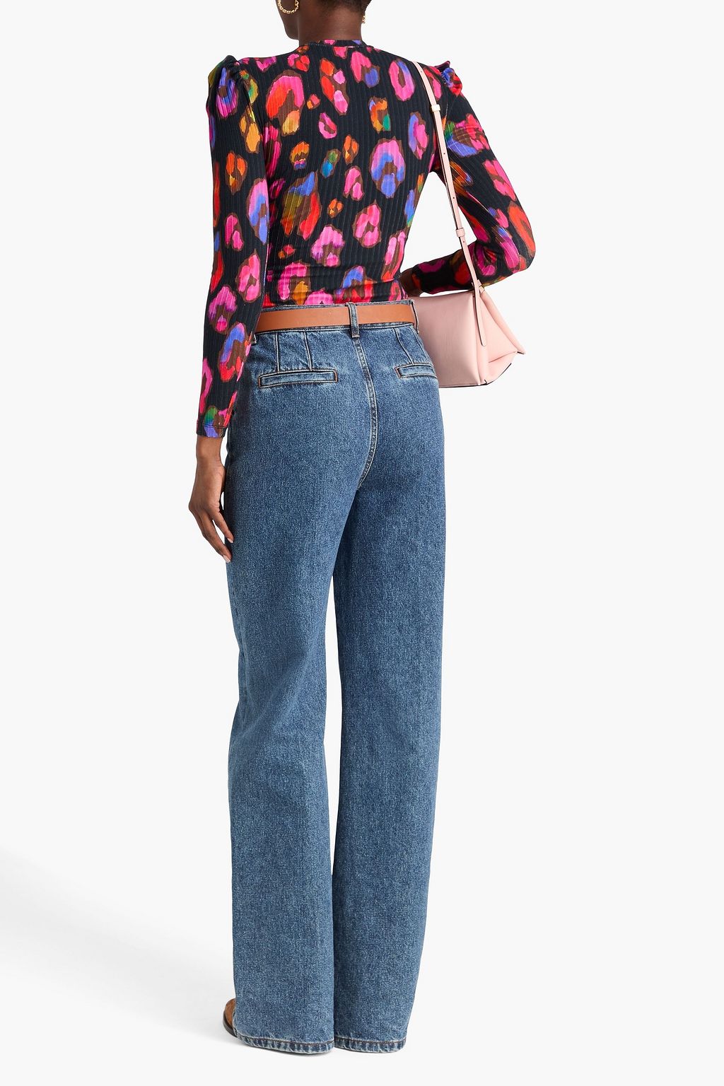 FARM RIO Leopard-print stretch-cotton jersey bodysuit