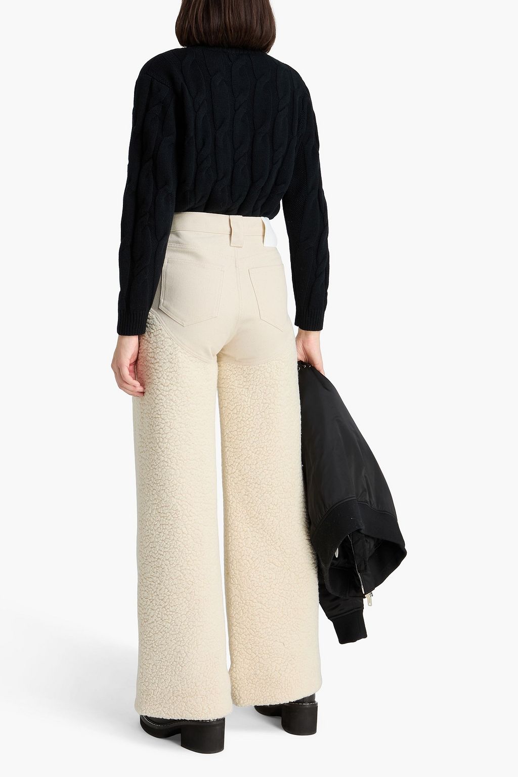 CORDOVA Kozzy sherpa-paneled wool-blend wide-leg pants