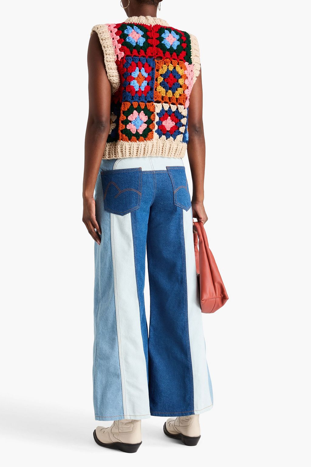 FARM RIO Crochet-knit vest