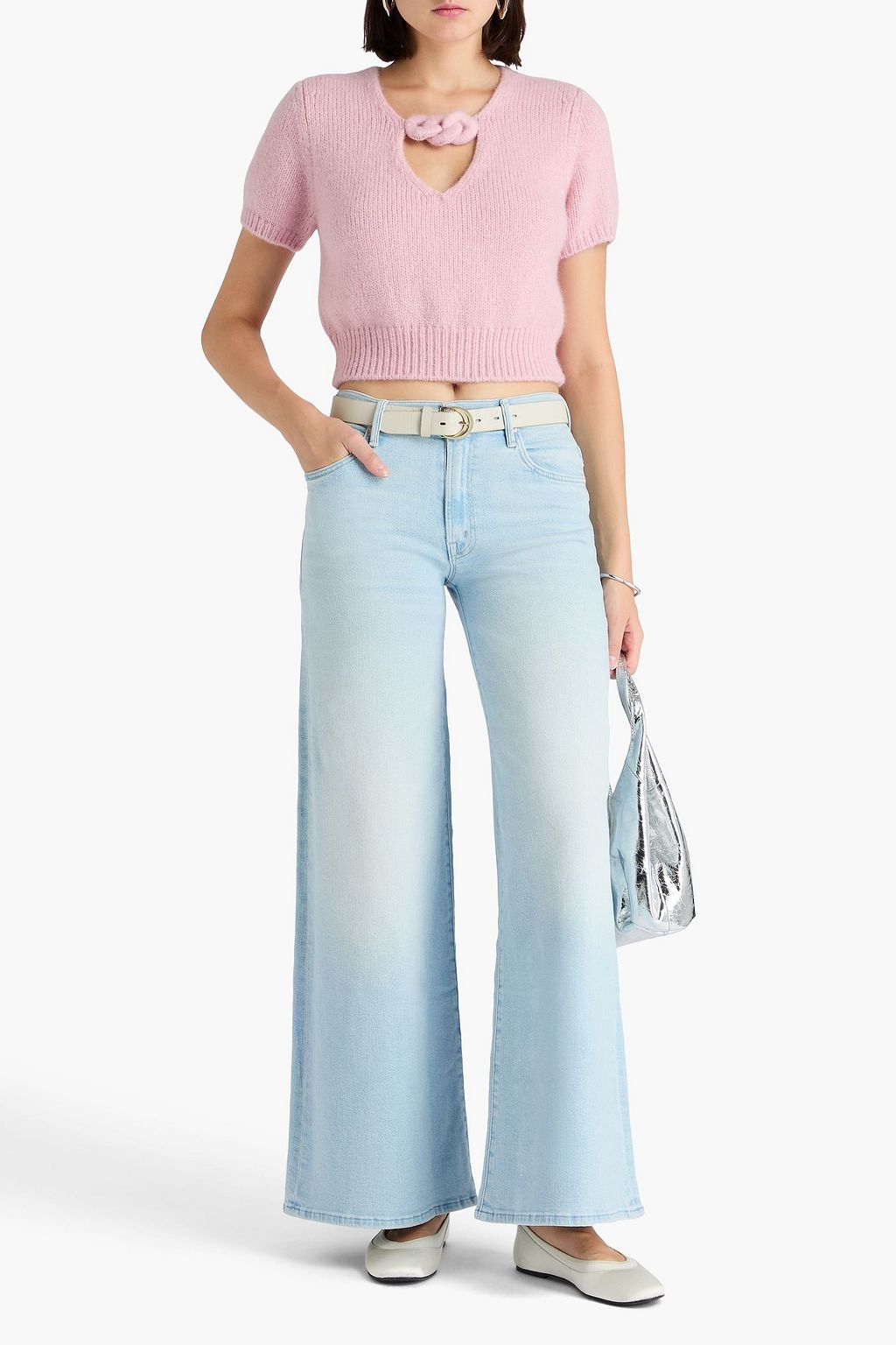 MOTHER Swisher Sneak high-rise wide-leg jeans