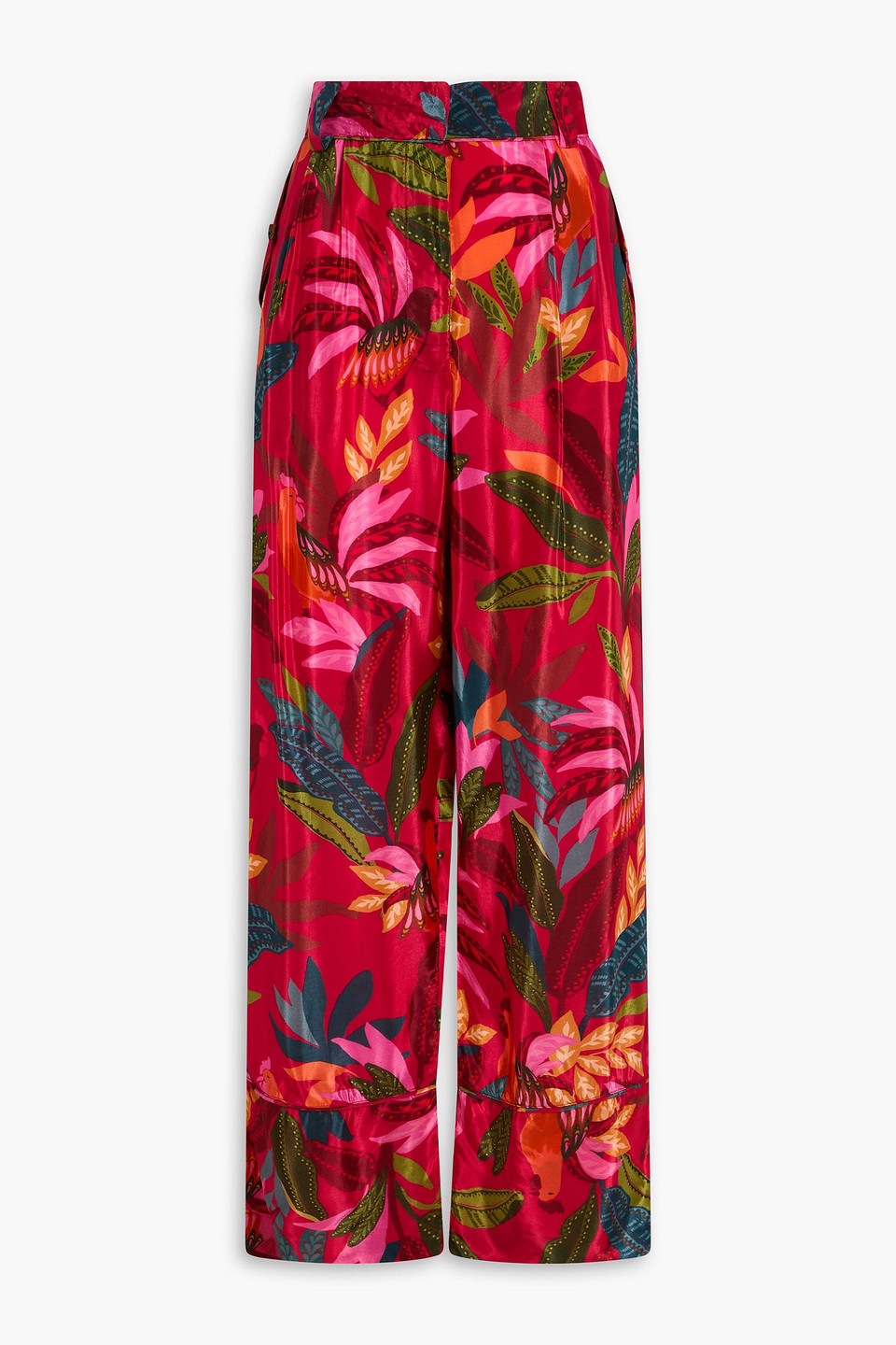 Farm Rio Printed Crepe De Chine Tapered Pants In Multi
