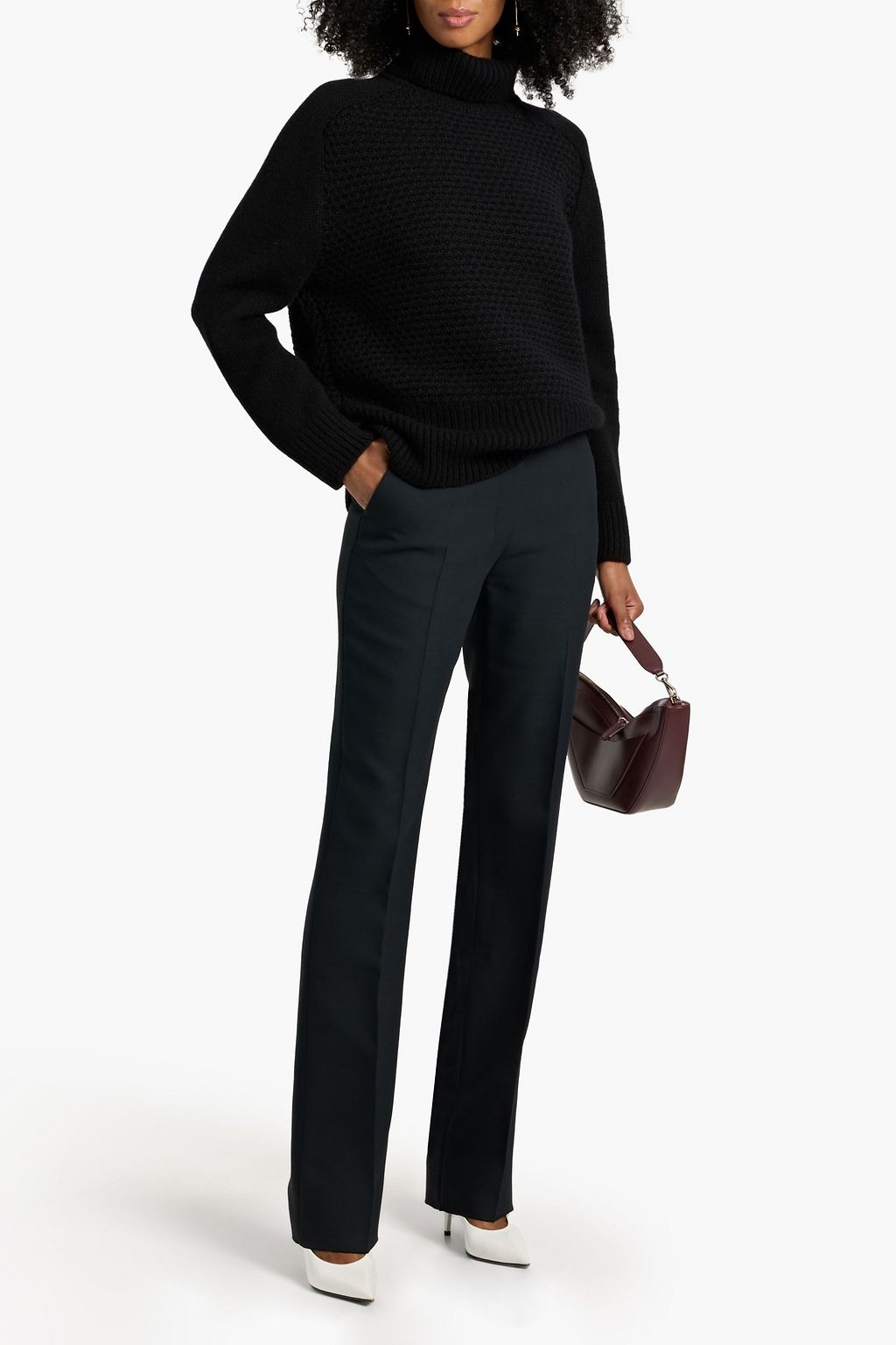 VERONICA DE PIANTE Francoise textured-knit cashmere turtleneck sweater