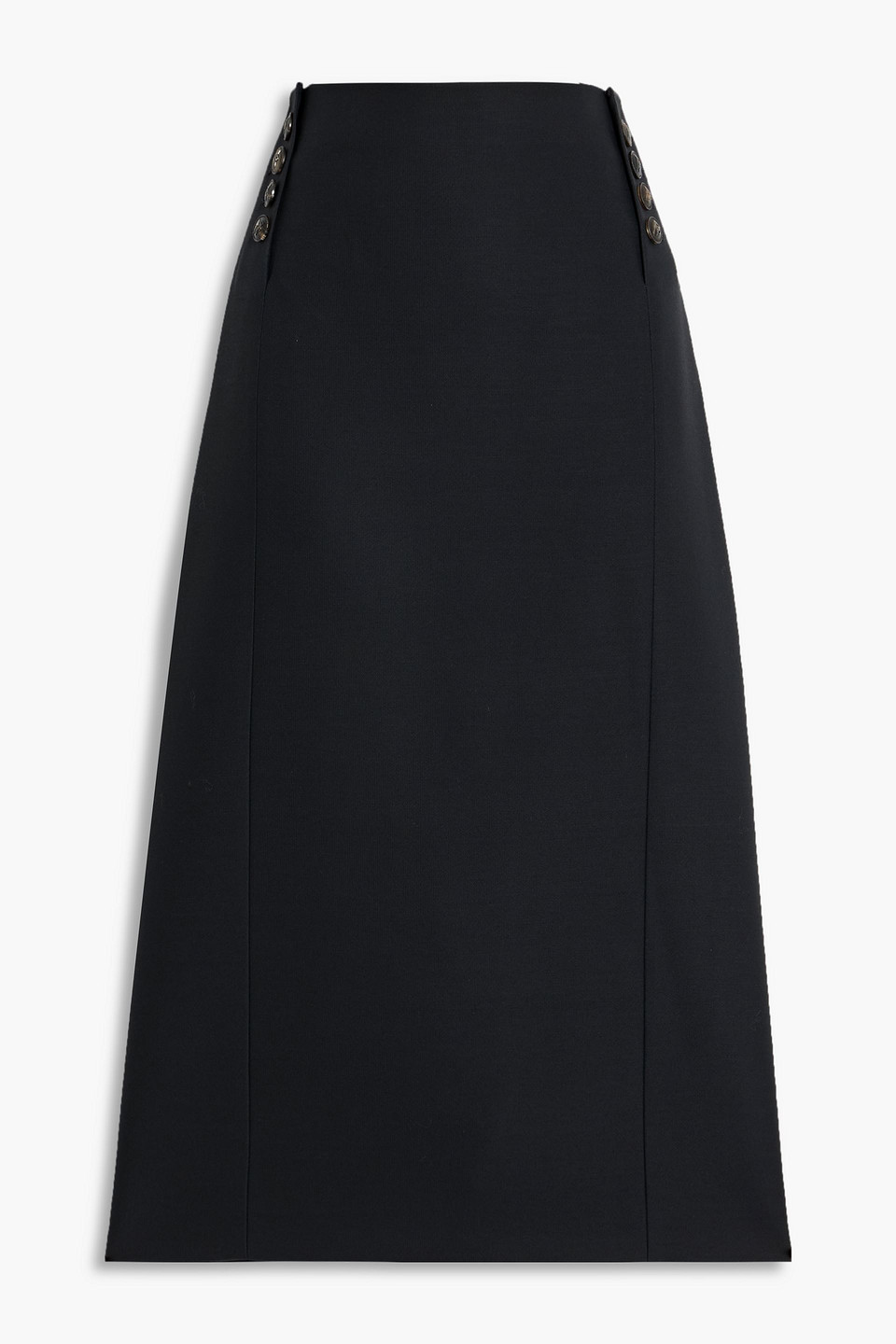 Veronica De Piante Nova Crepe Midi Skirt In Black