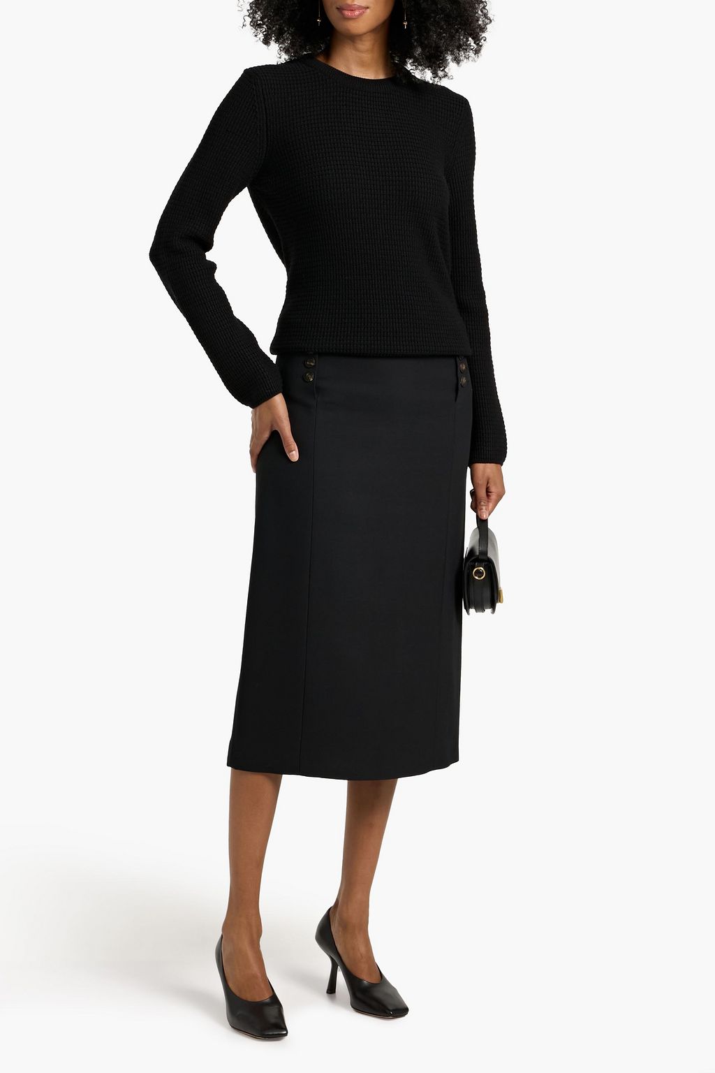 VERONICA DE PIANTE Nova crepe midi skirt