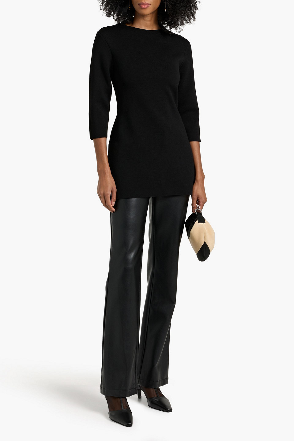 Veronica De Piante Zoe Wool Top In Black