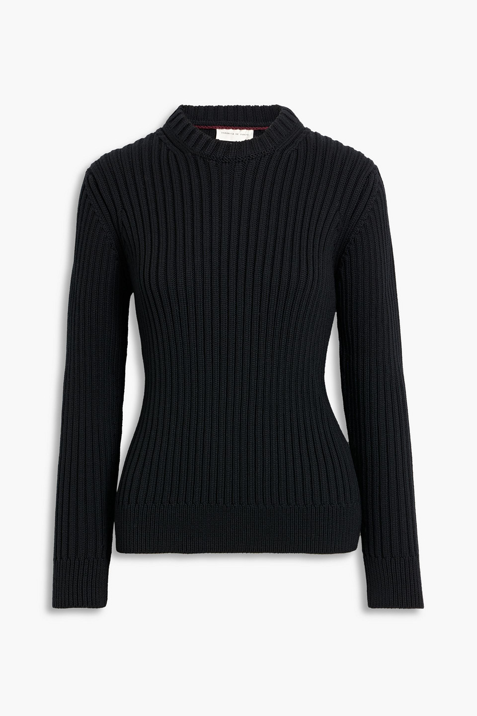 Veronica De Piante Tristan Ribbed Merino Wool Sweater In Black
