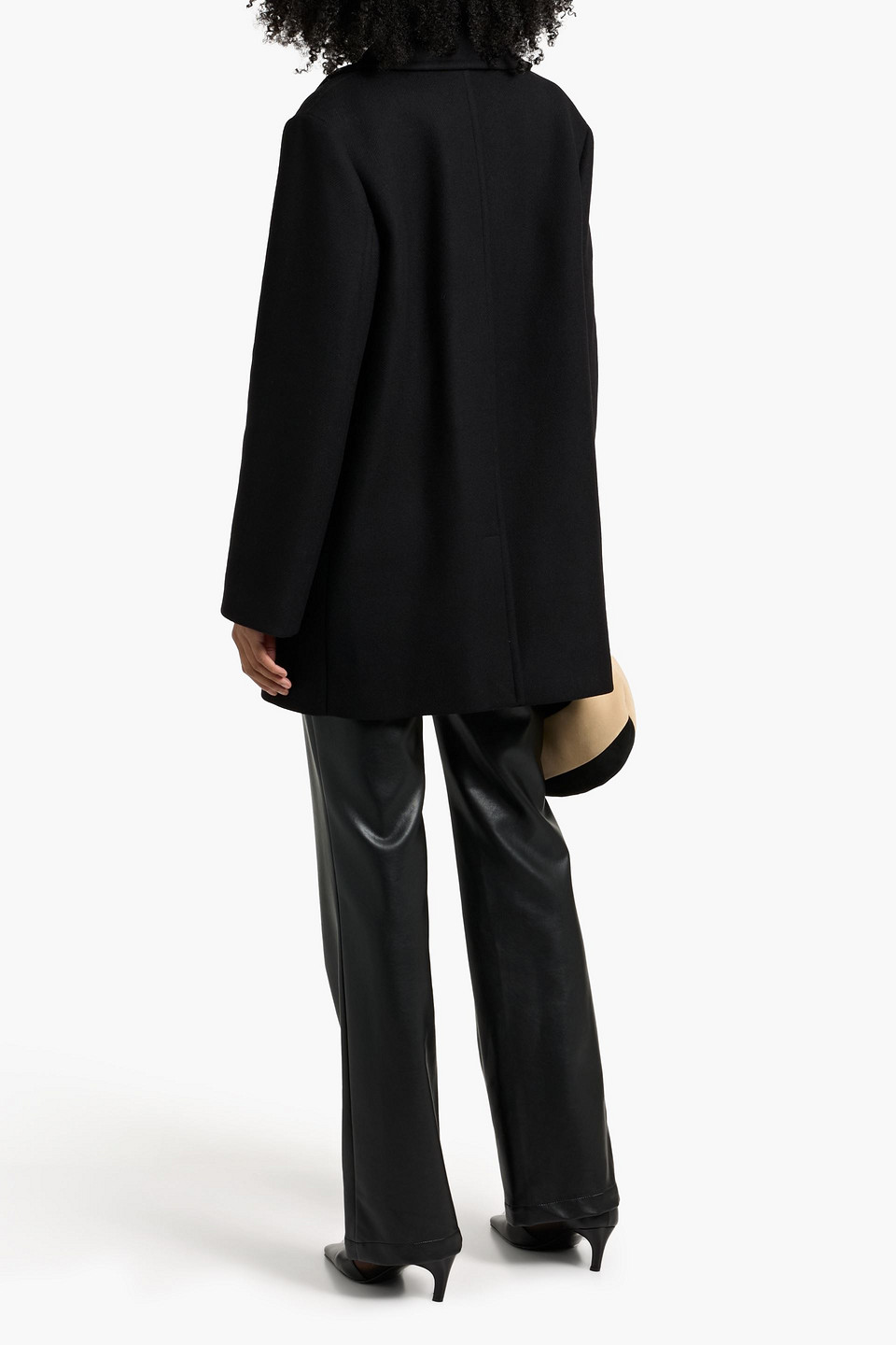 Veronica De Piante Claudia Double-breasted Wool-blend Coat In Black