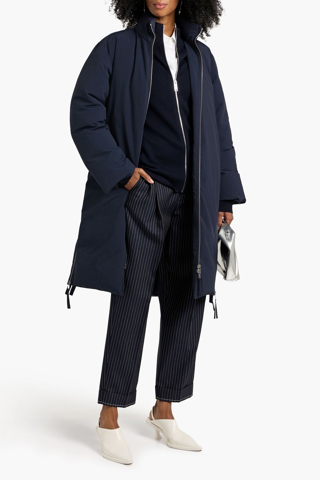 JIL SANDER Zip-detailed shell down coat