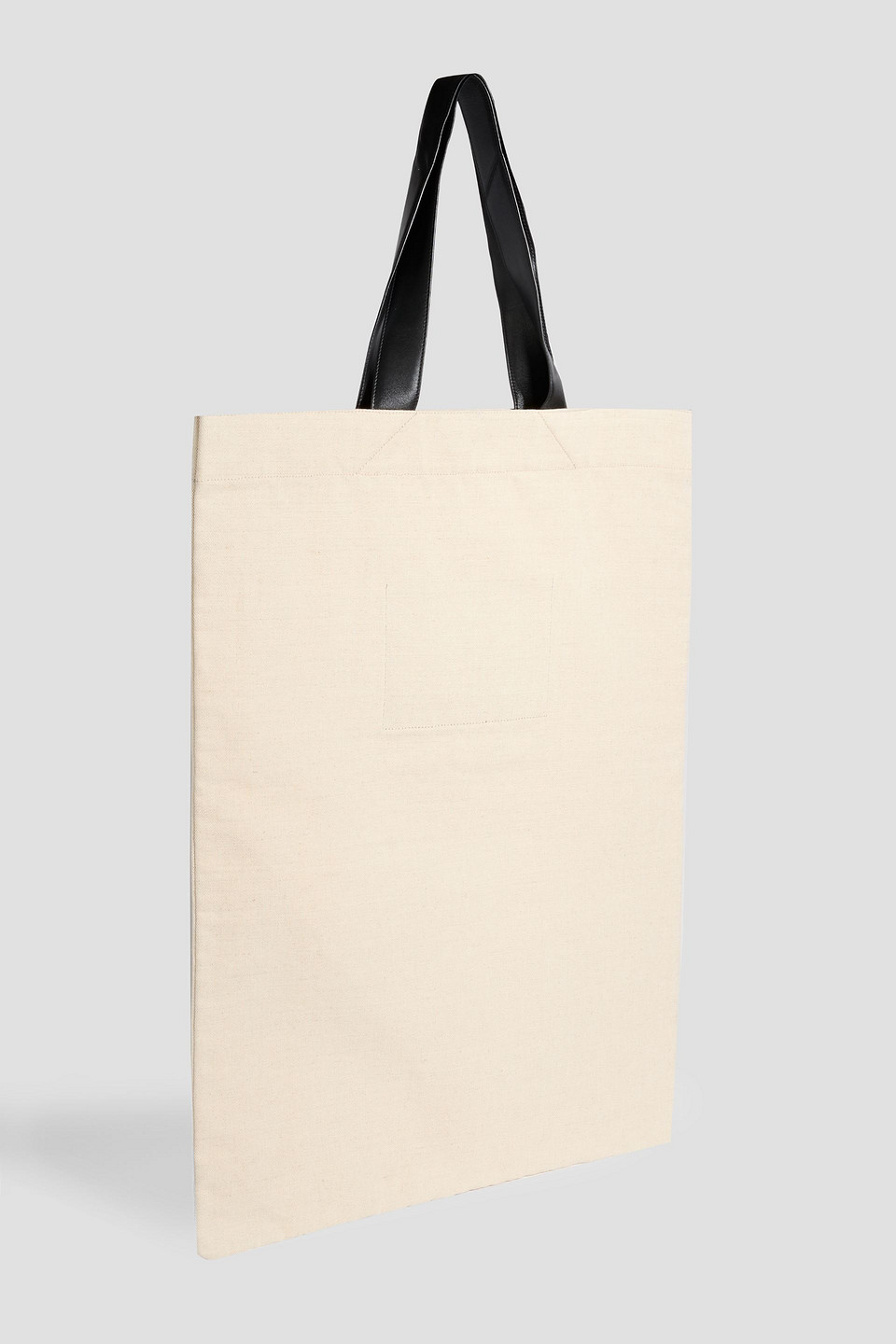 Jil Sander Leather-trimmed Canvas Tote In Neutral