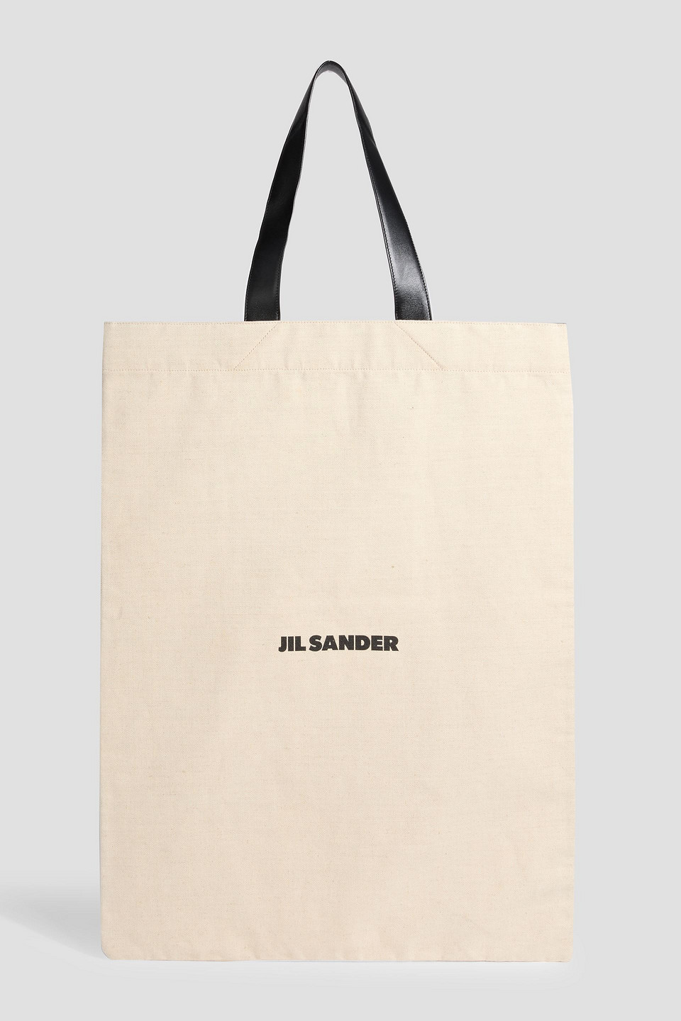 Jil Sander Leather-trimmed Canvas Tote In Sand