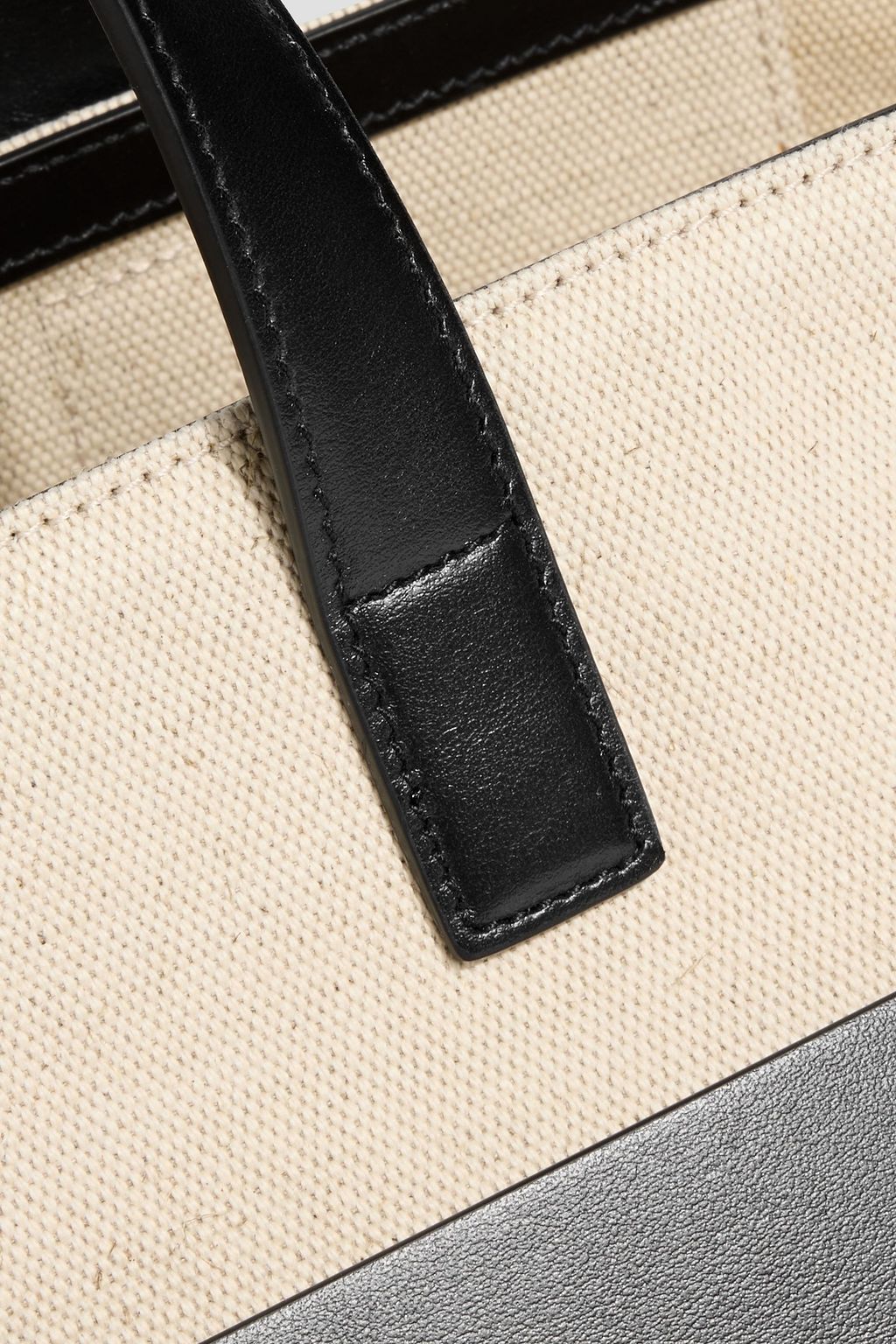 JIL SANDER Leather-trimmed canvas tote